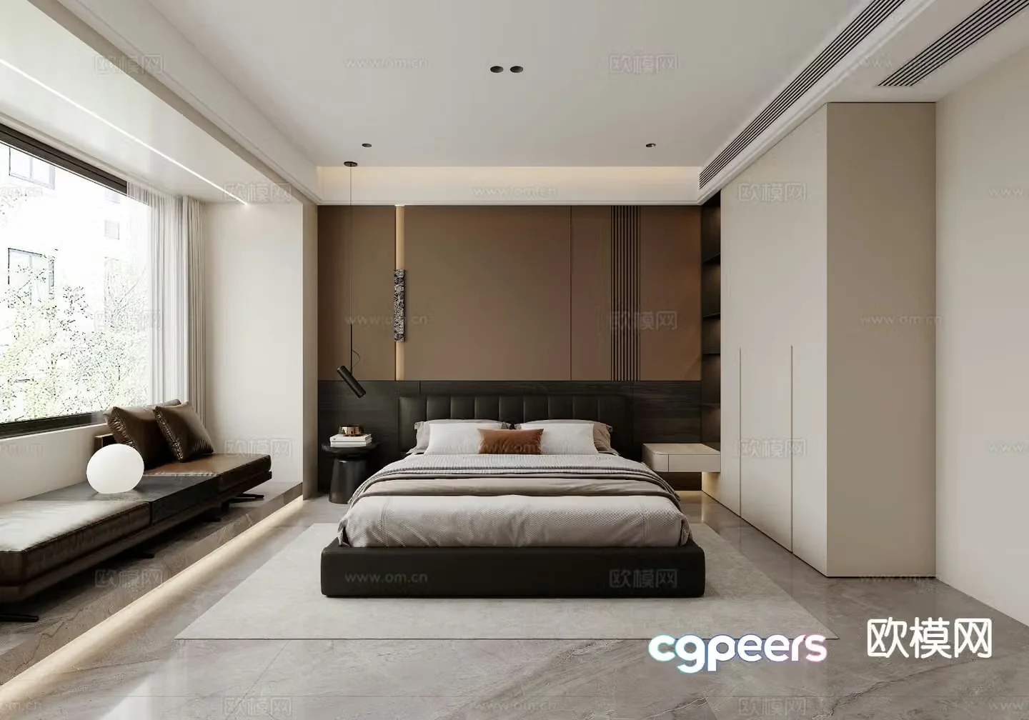 Modern bedroom master bedroom 3d model