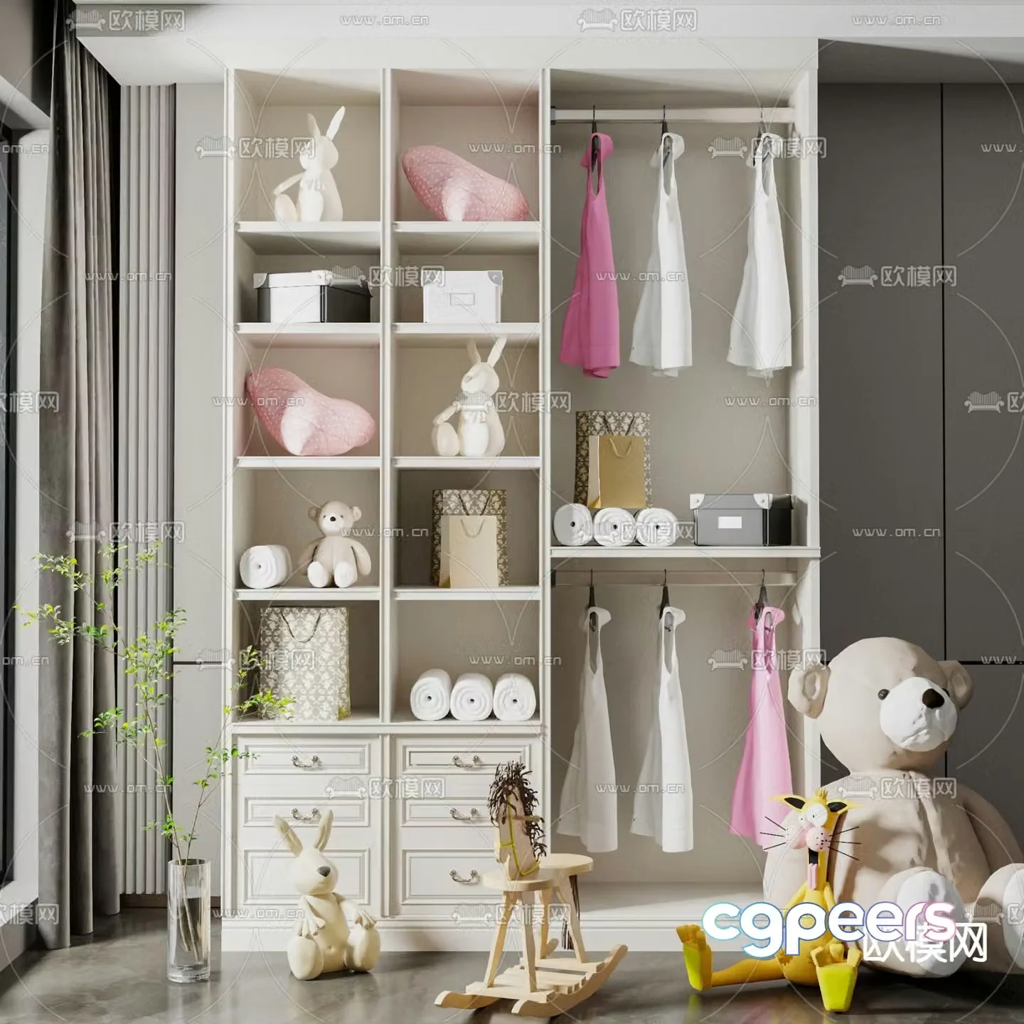 Modern wardrobe children’s room wardrobe 3d model