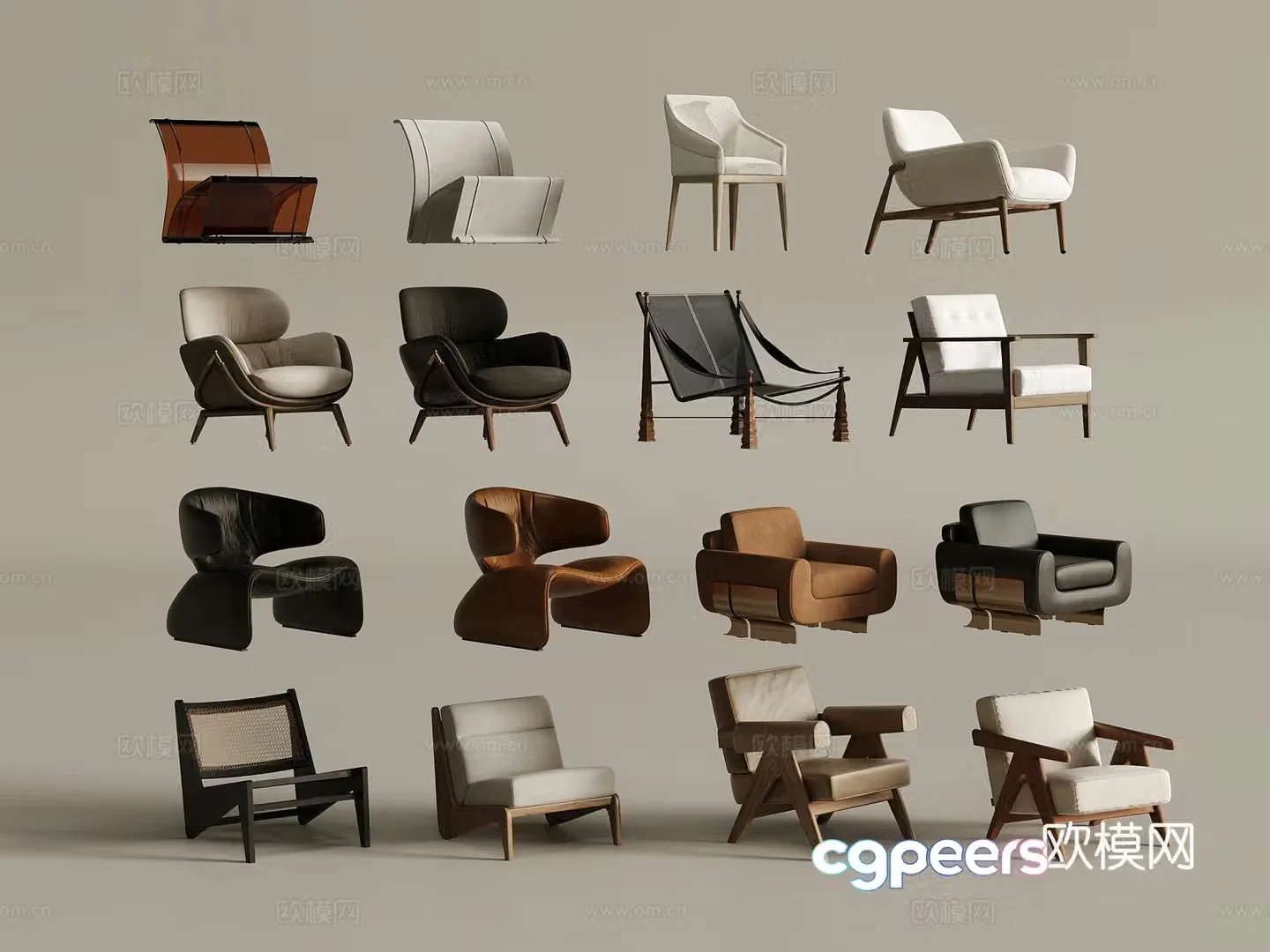 Leisure chair modern leisure chair combination 3d model