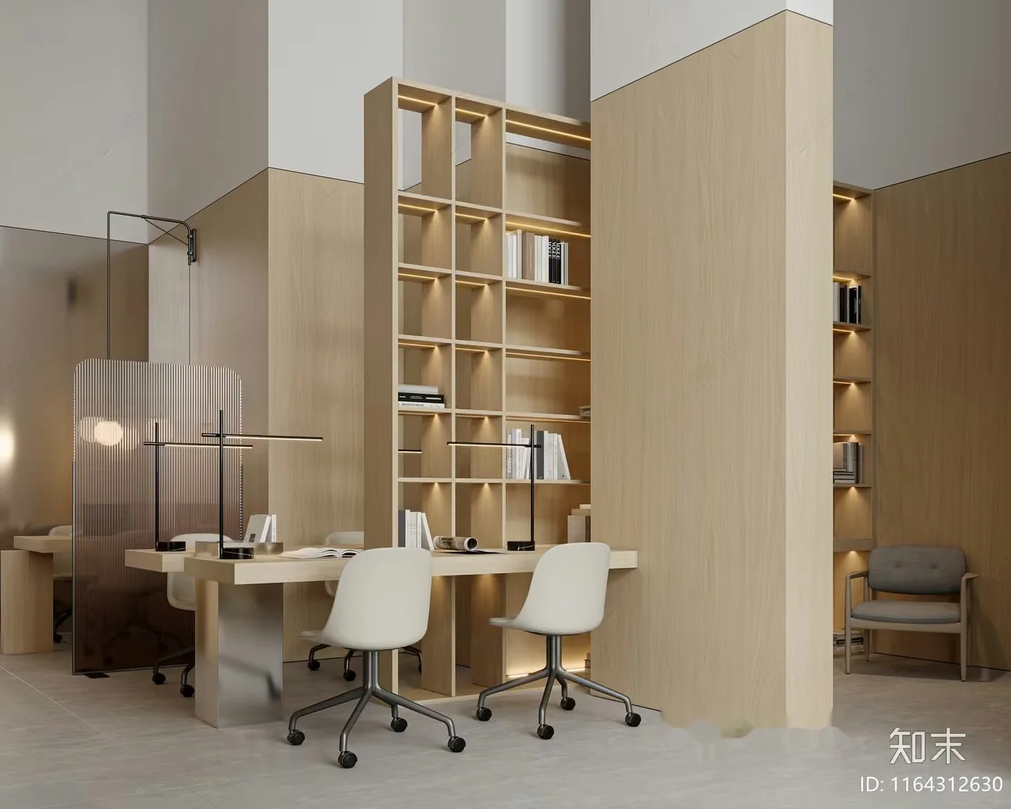 A Modern Office Space 3D Model – 14488 – VRAY Render