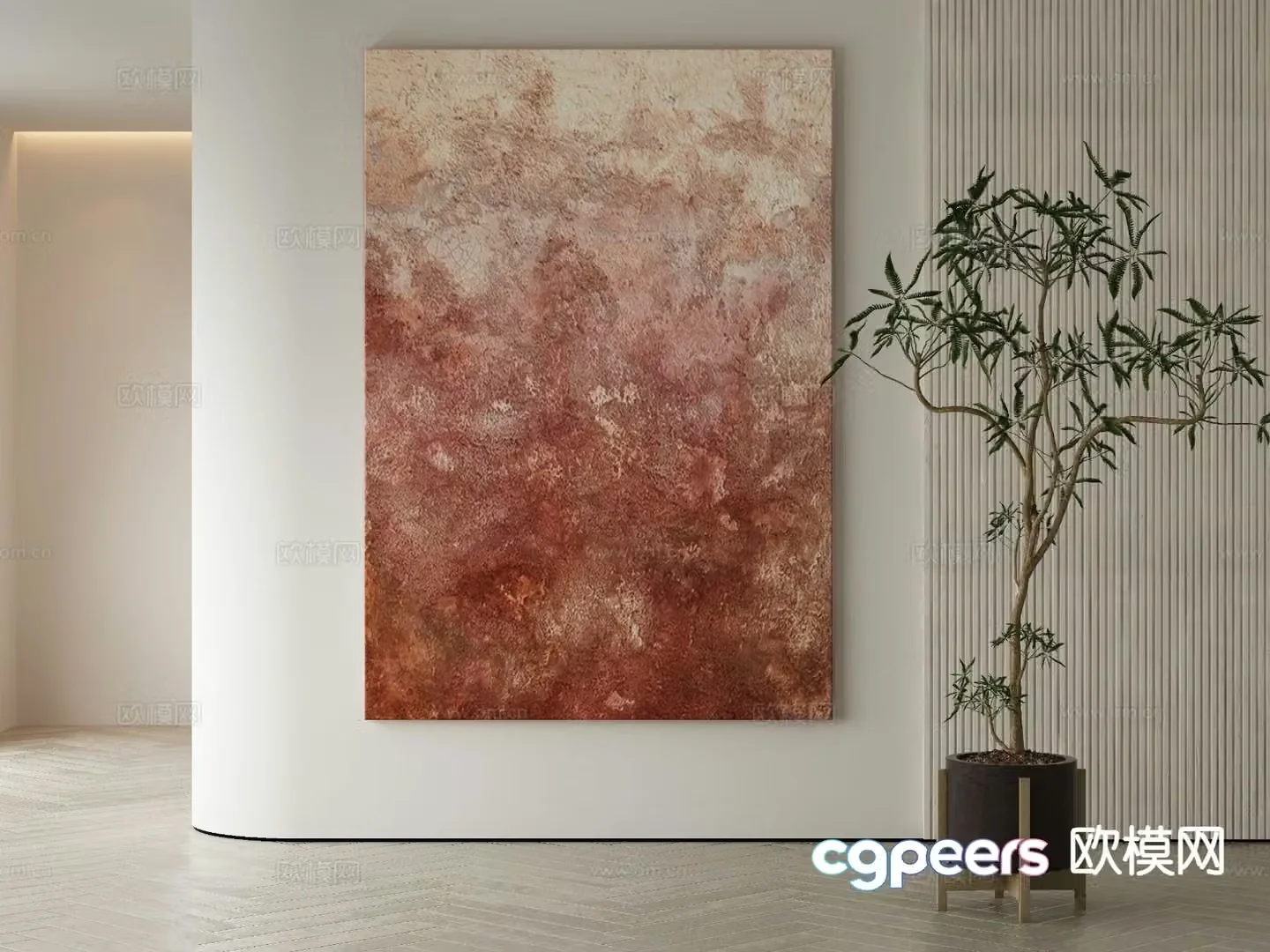 Modern decorative painting texture painting abstract painting 3d model