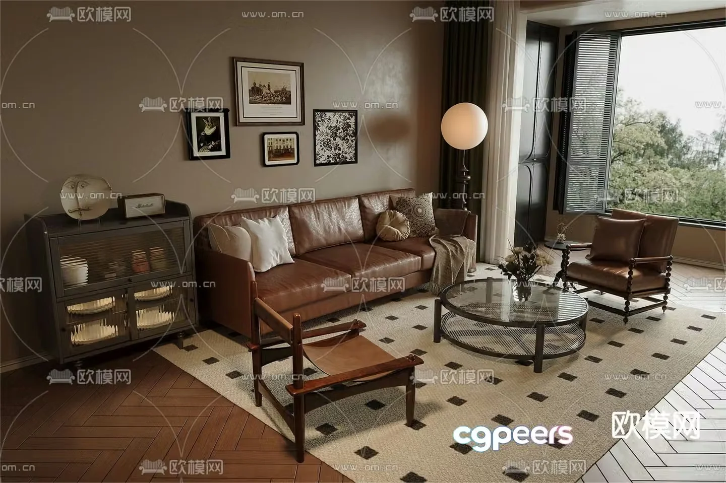 American modular sofa 3d model