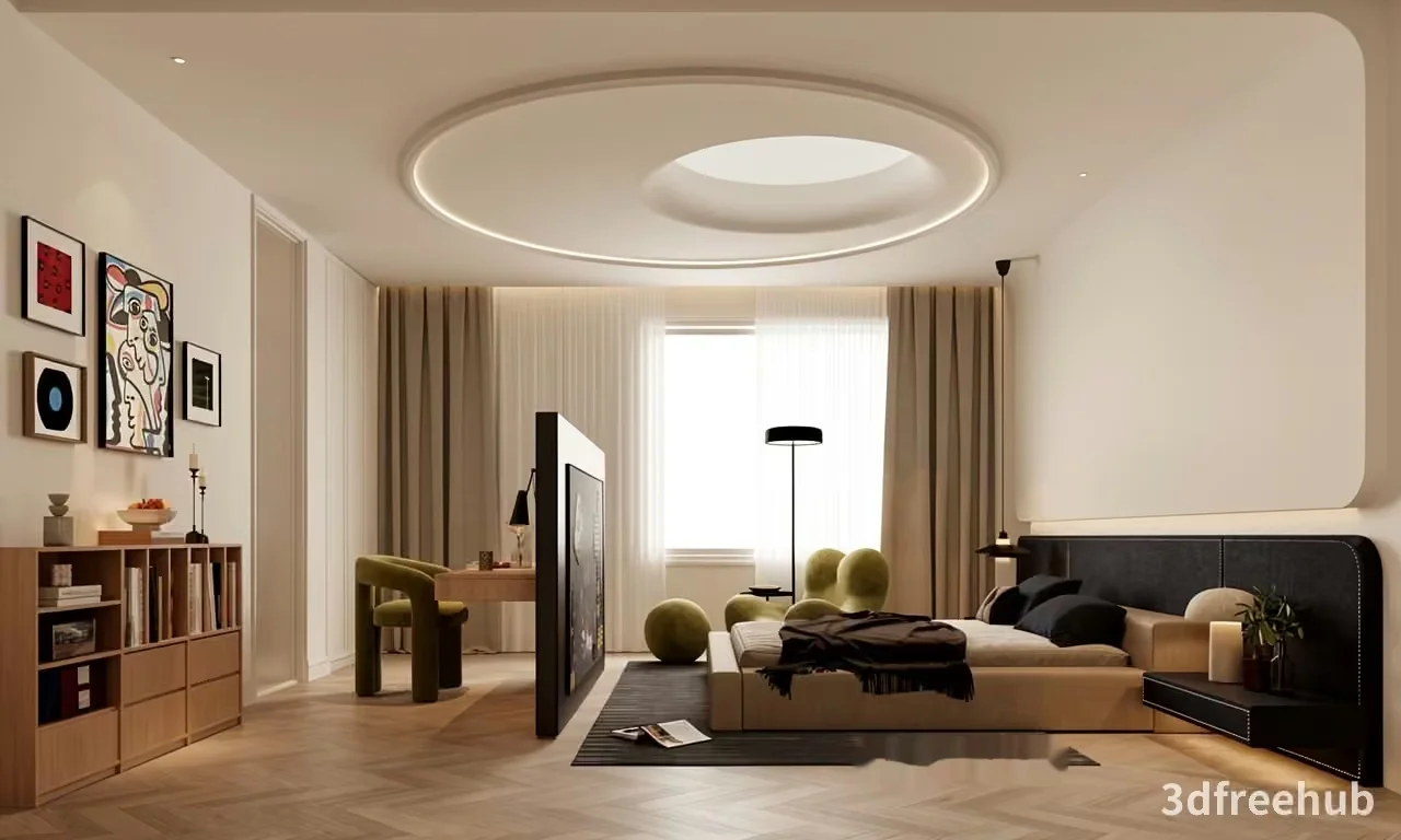 Modern Bedroom Design 3D Model – 23586 – VRAY Render