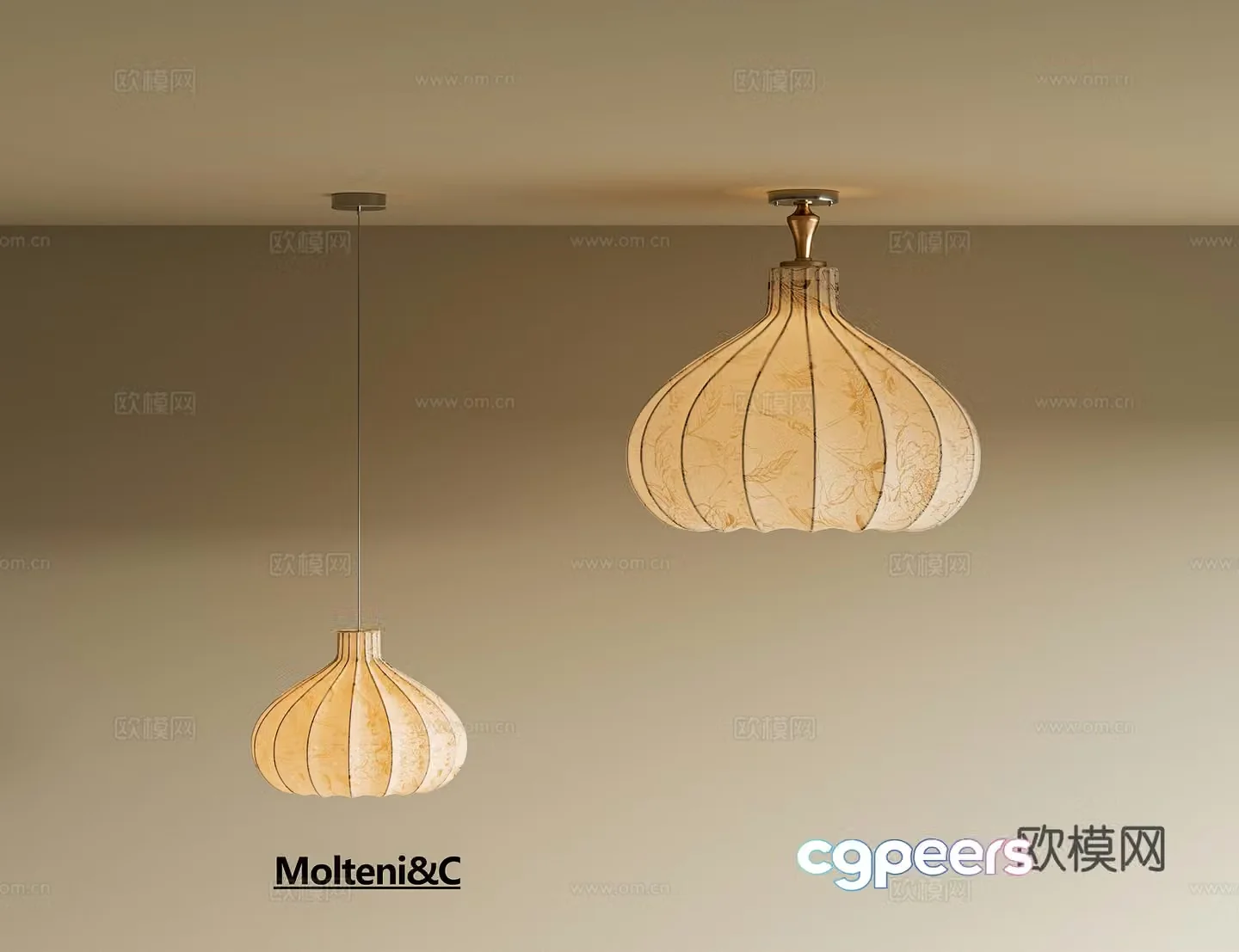 New Chinese-style ceiling lamp chandelier Bedroom ceiling lamp Small chandelier Bedroom bedside bedside medieval French lamp set 3D model