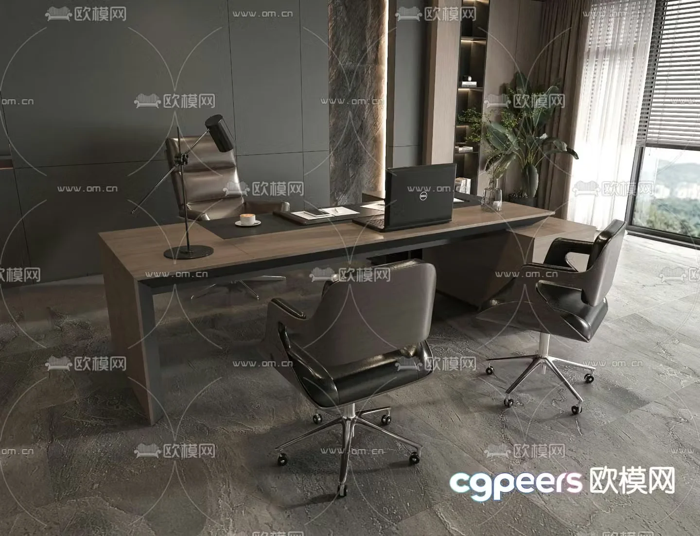 Desk table boss desk executive desk manager desk 3d model