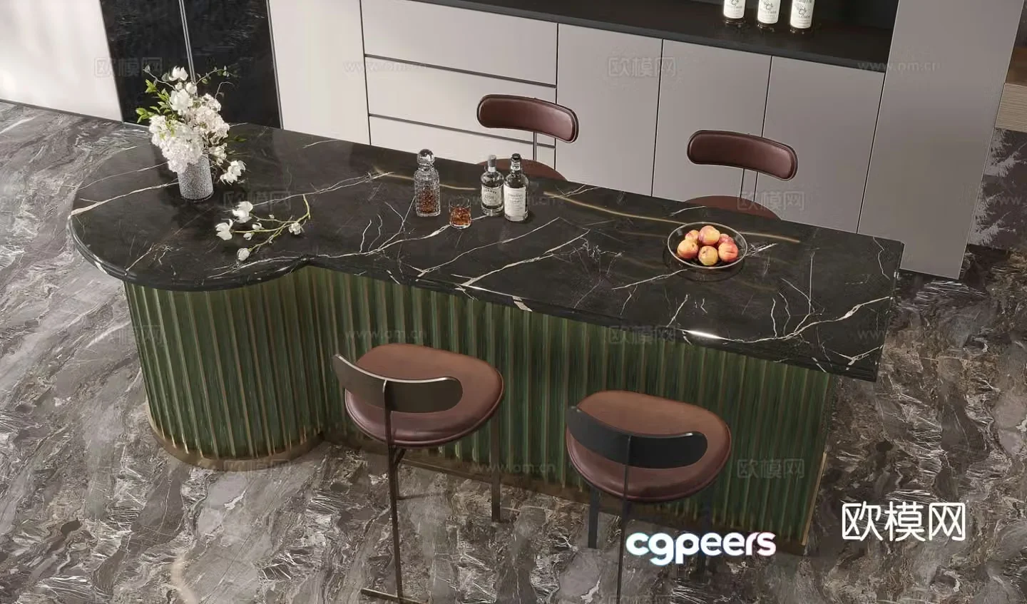 Light luxury bar 3D model