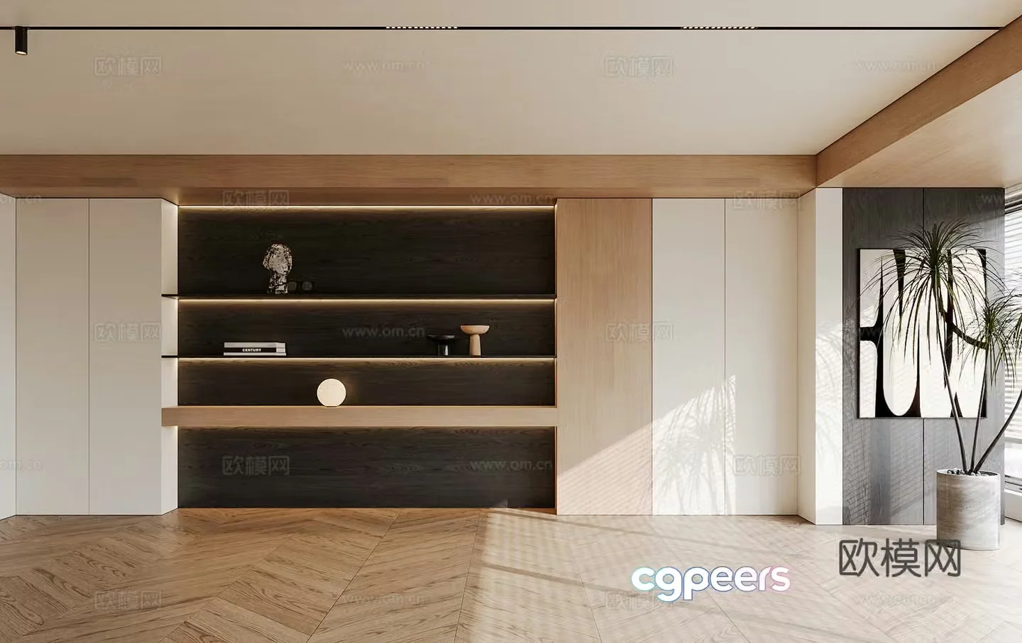 Modern side cabinet decorative cabinet ornaments decoration 3d model