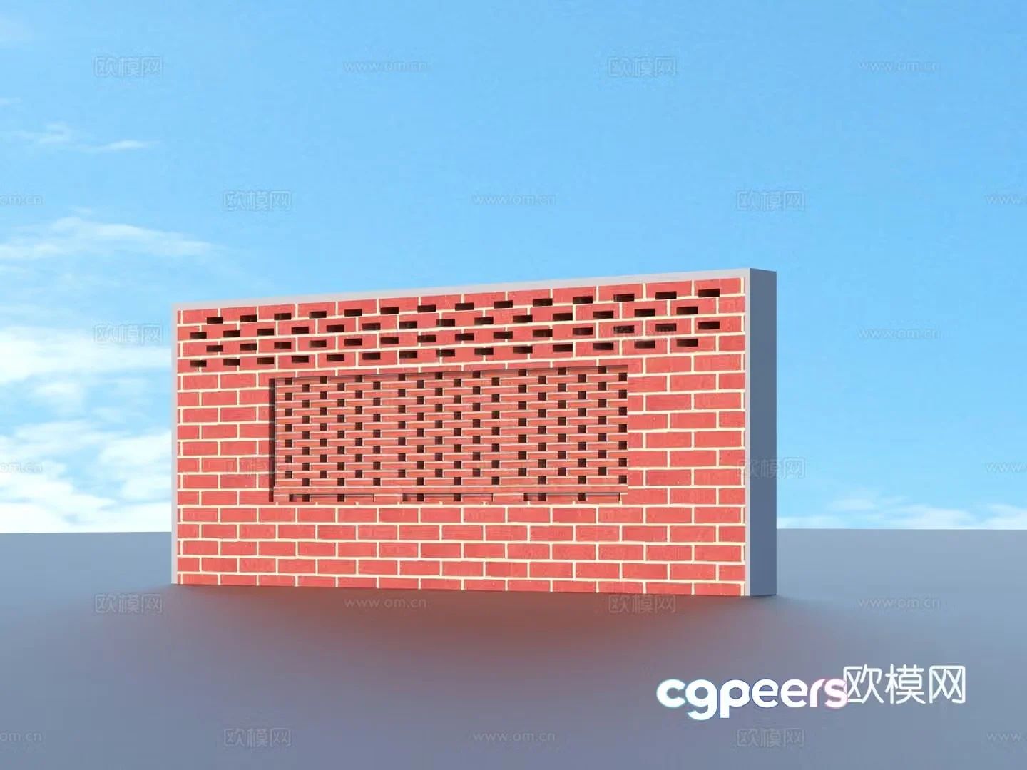 Brick wall Red brick wall Three-dimensional brick wall 3d model