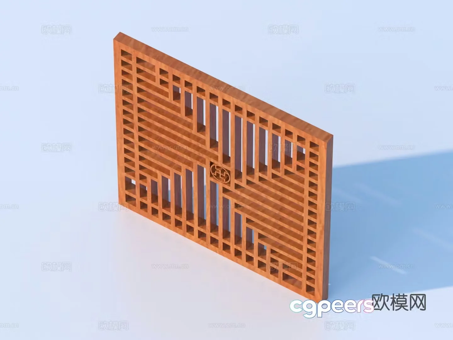 Carved window Grating window Hollow window Relief Wood carving 3D model
