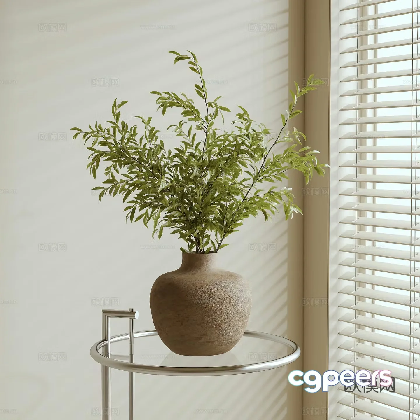 Modern green plants 3d model