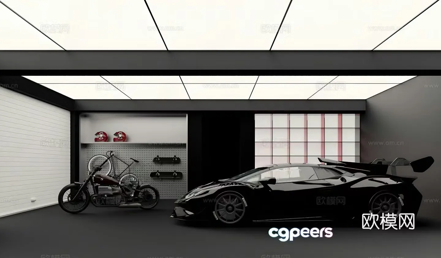 Modern industrial vehicle exhibition hall car garage car 33d model
