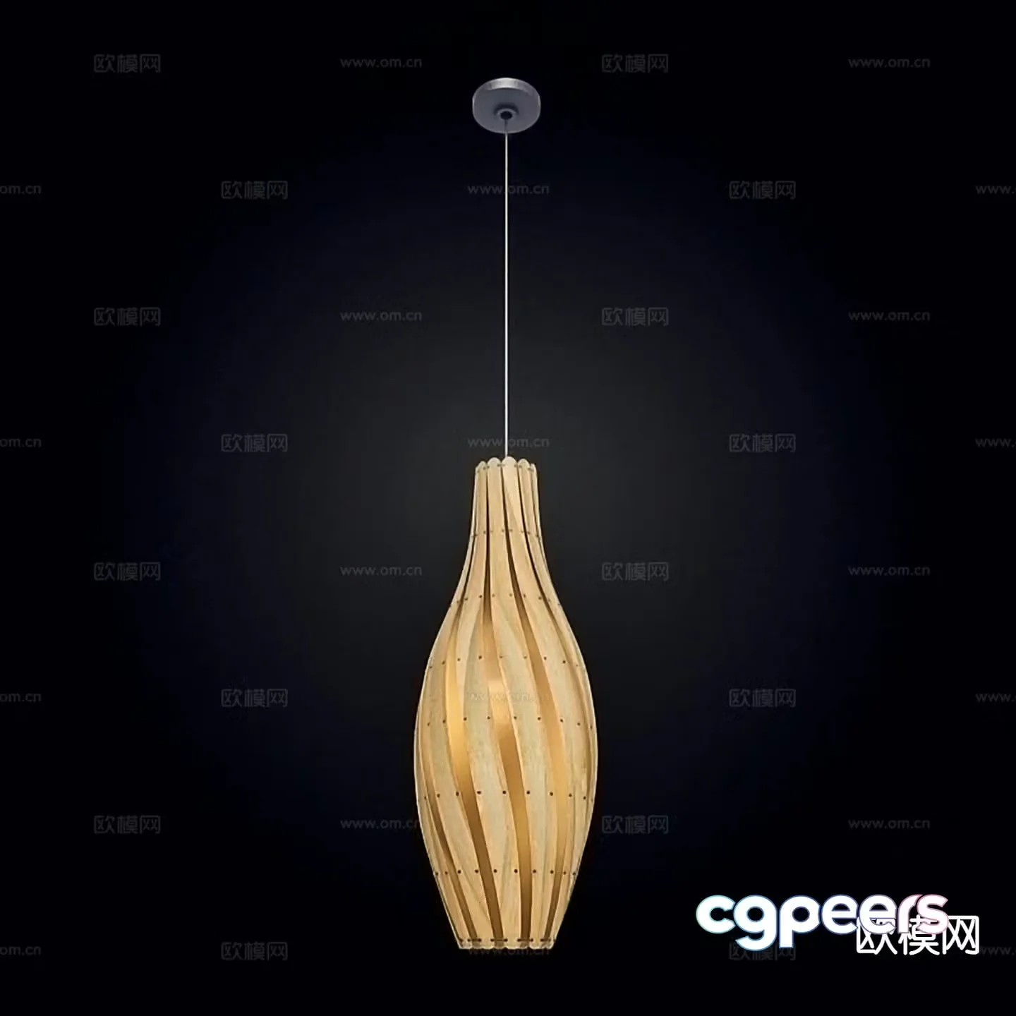Modern solid wood chandelier 3d model