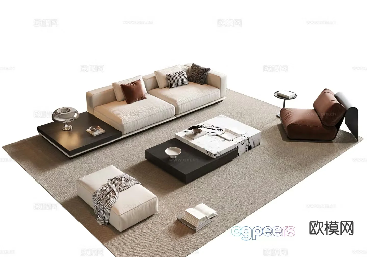 Modern sectional sofa 3d model