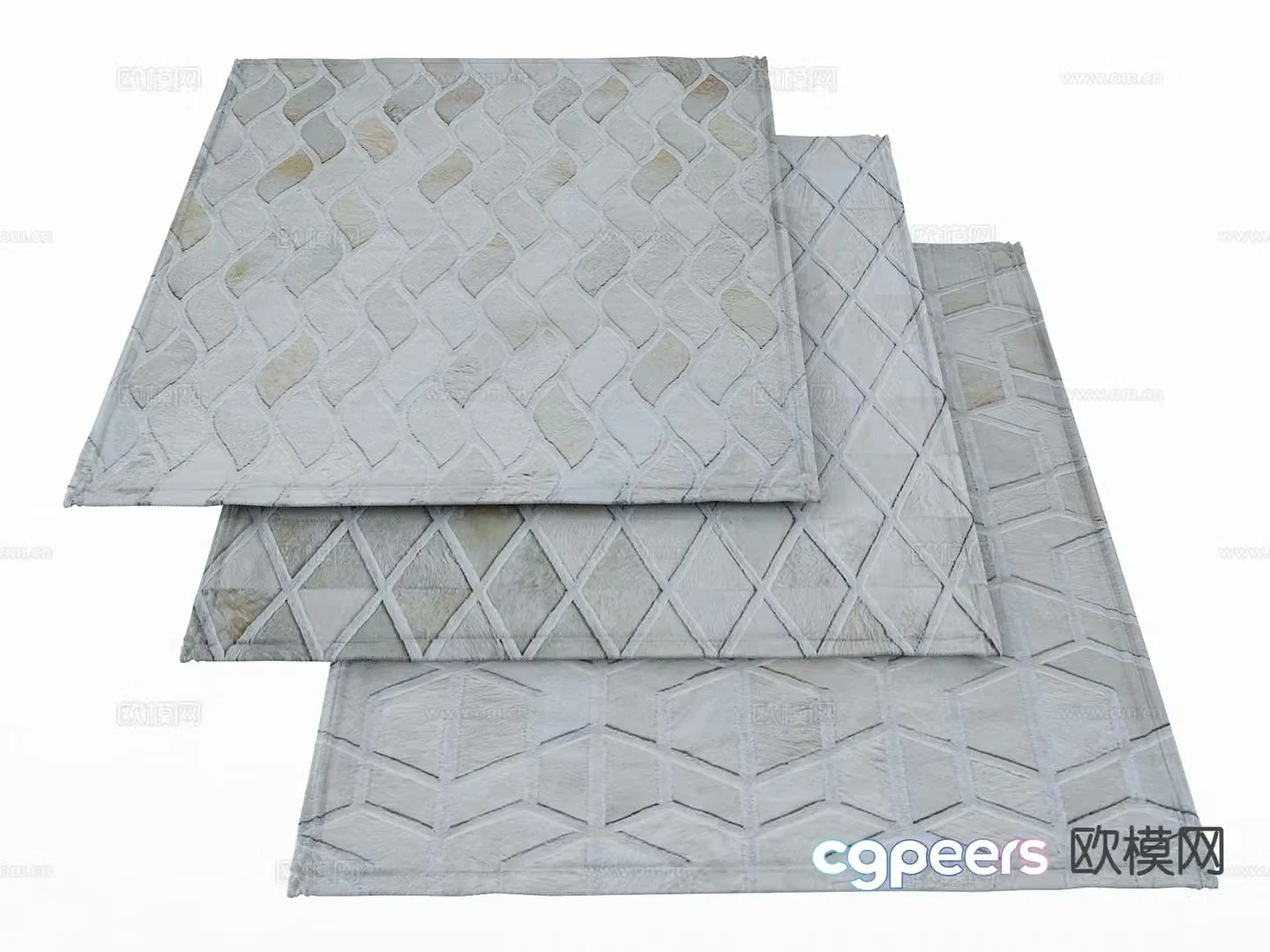 Modern carpet square rug 3d model