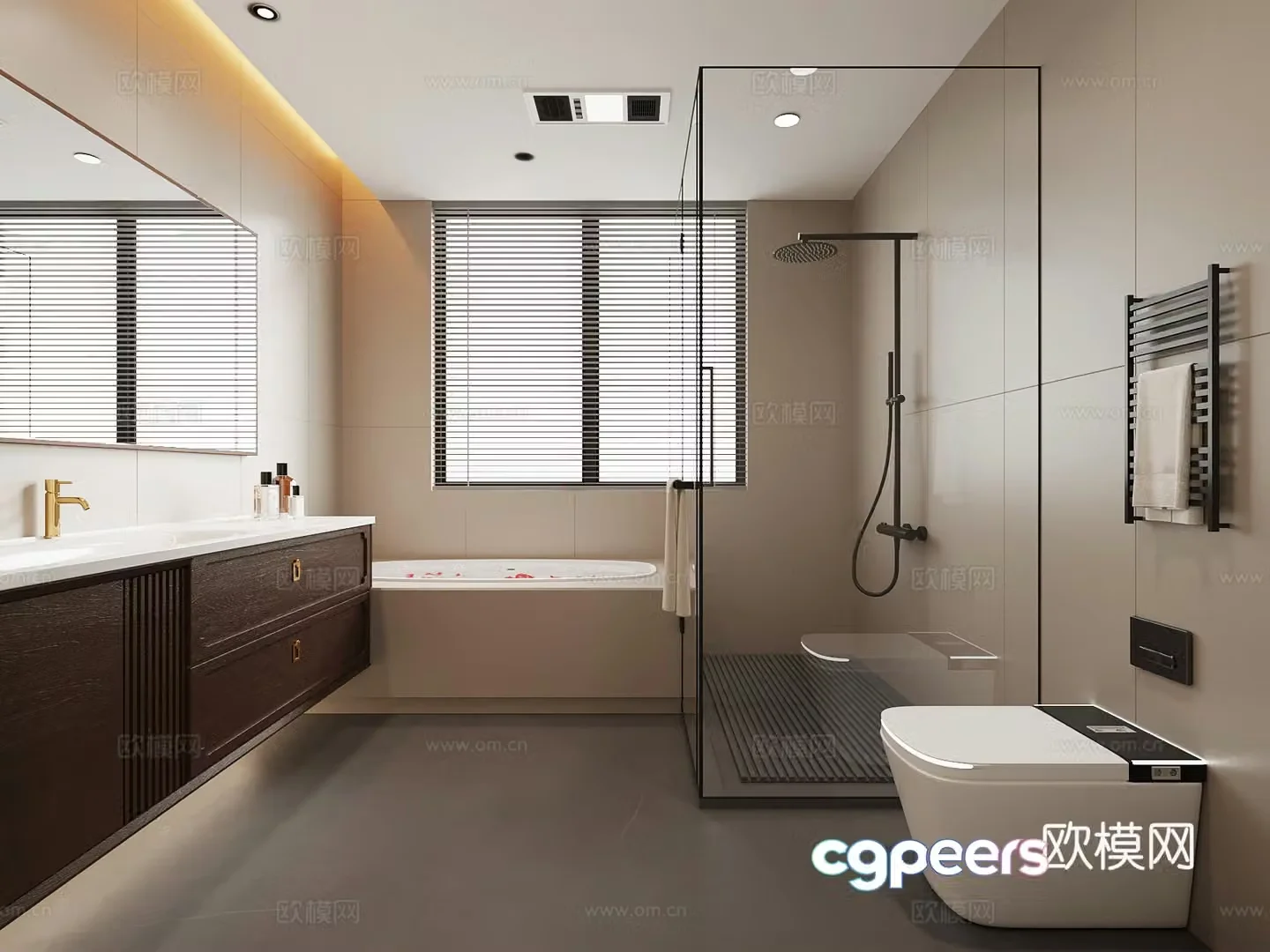 New Chinese bathroom bathroom cabinet 3D model