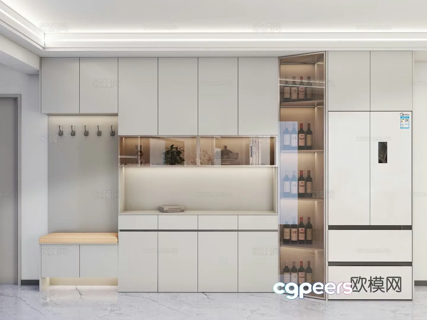 Modern shoe cabinet 3d model