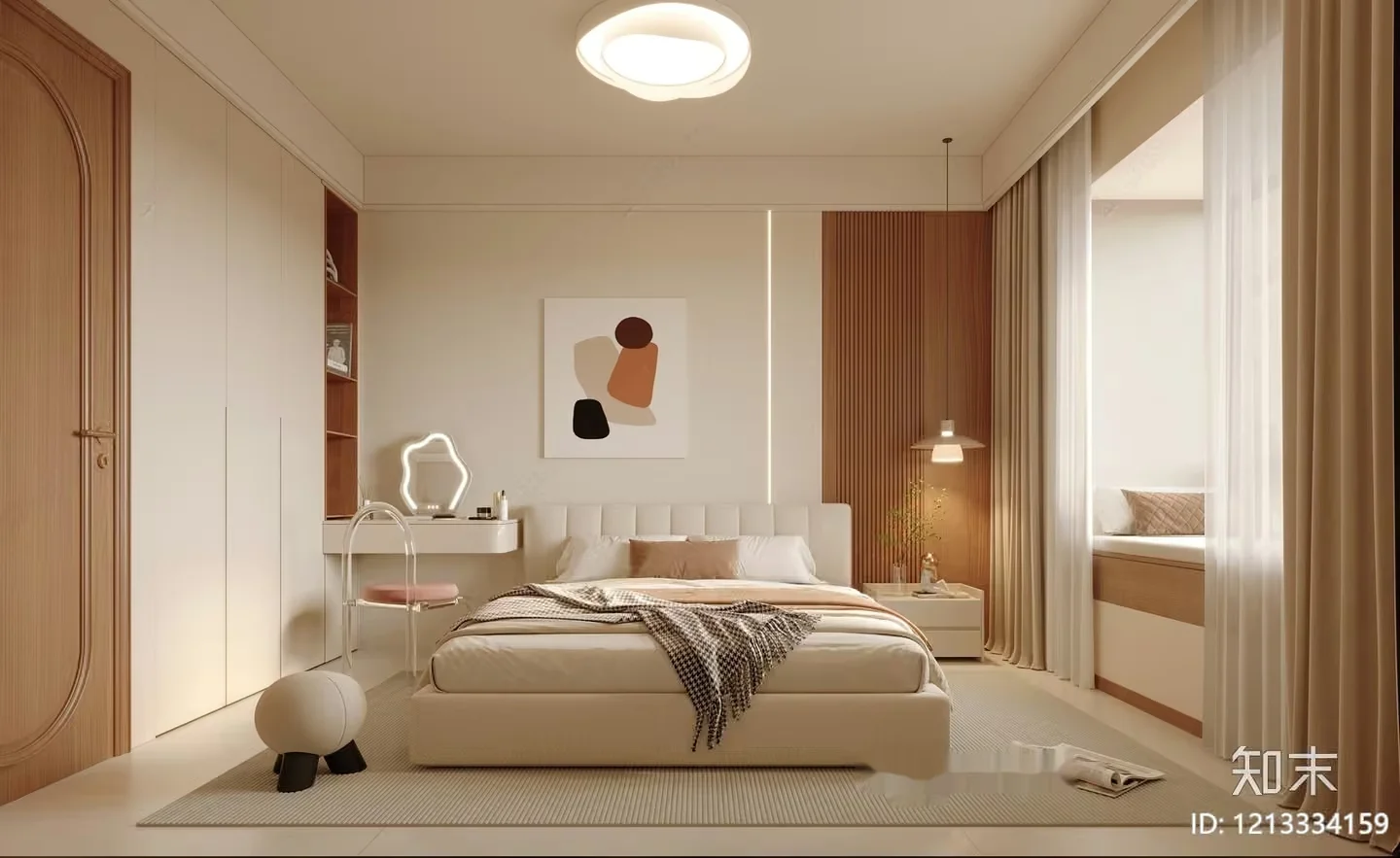 Cozy Bedroom 3D Model – 6336 – VRAY Render
