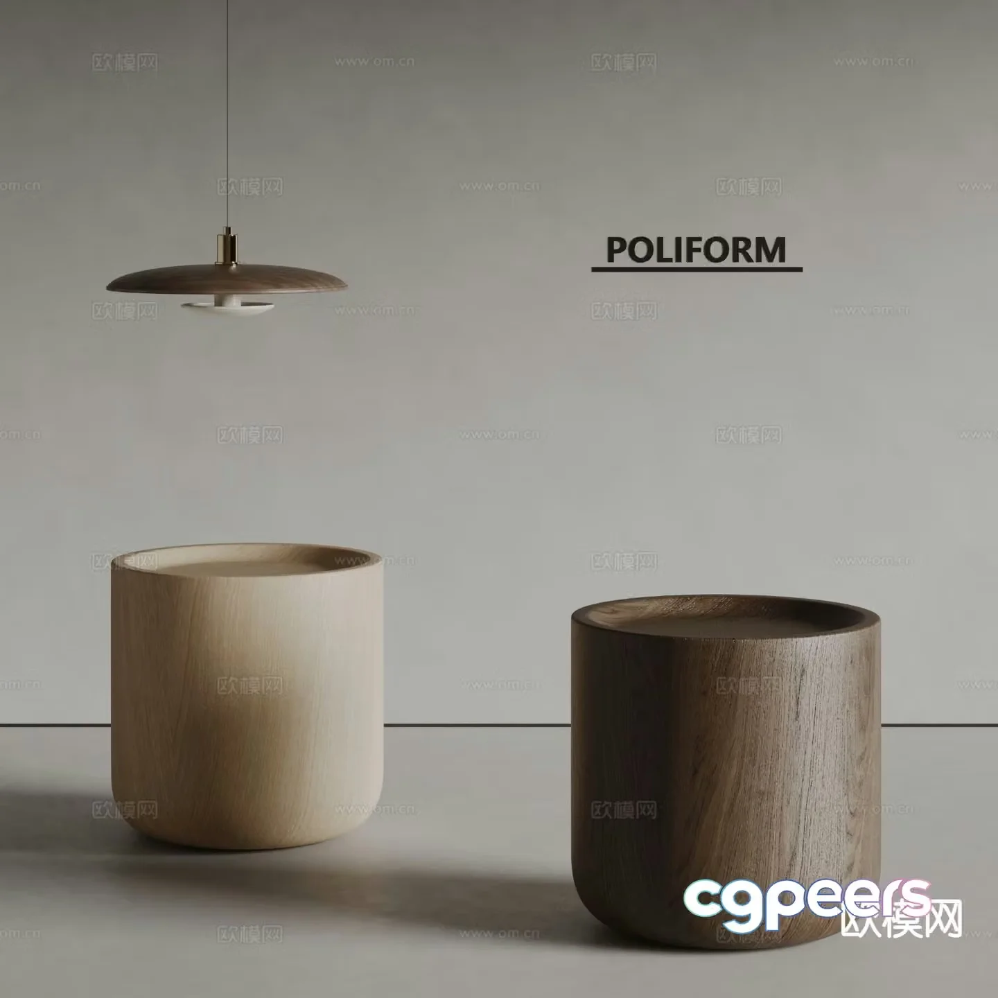 poliform round table side table 3d model