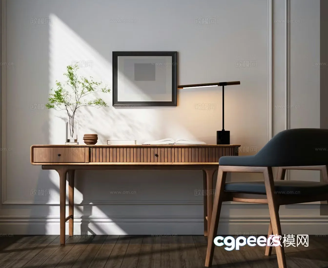 Modern medieval desk and chair Modern desk and chair 3d model