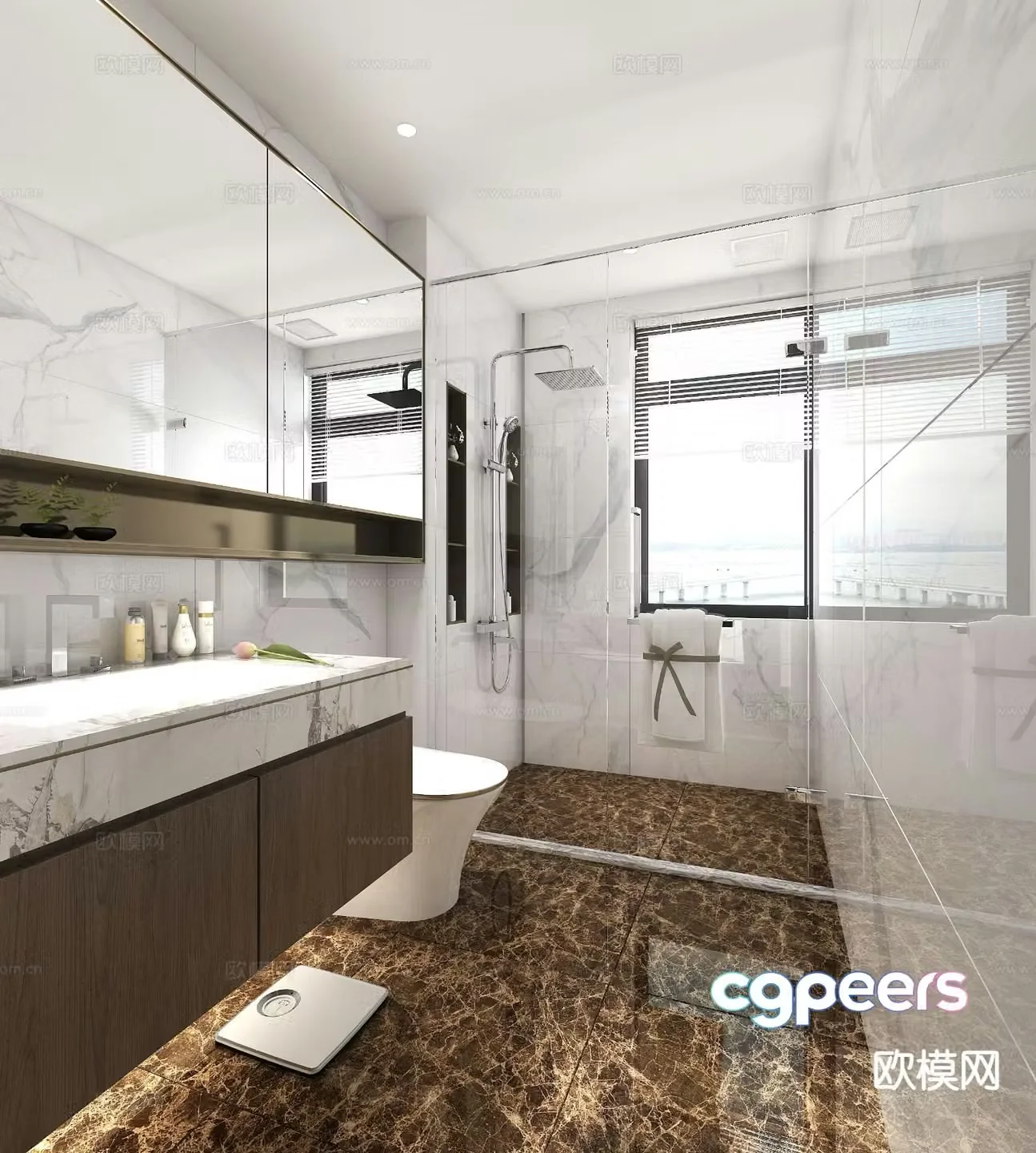Modern bathroom bathroom toilet 3d model