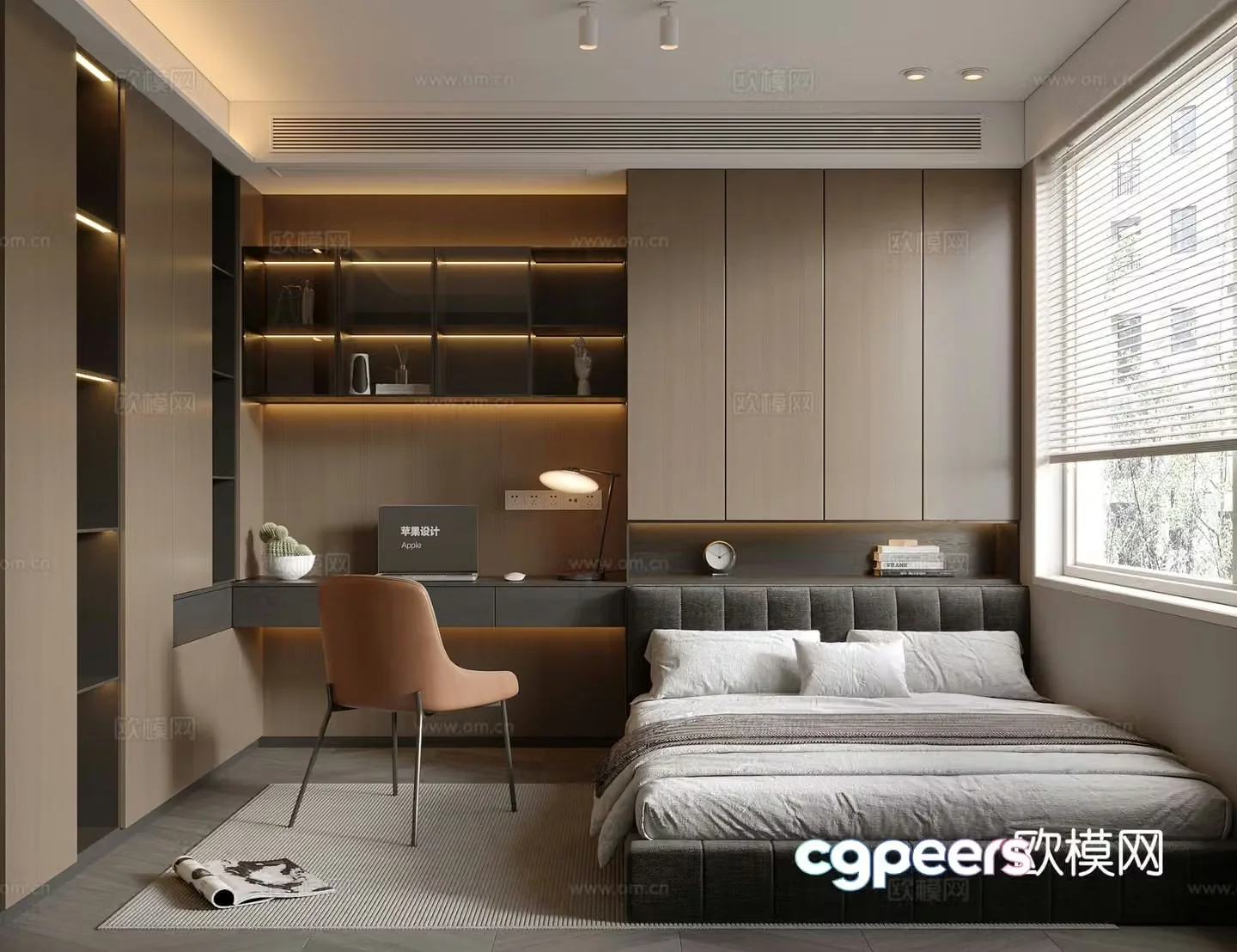 Italian tatami bedroom 3d model