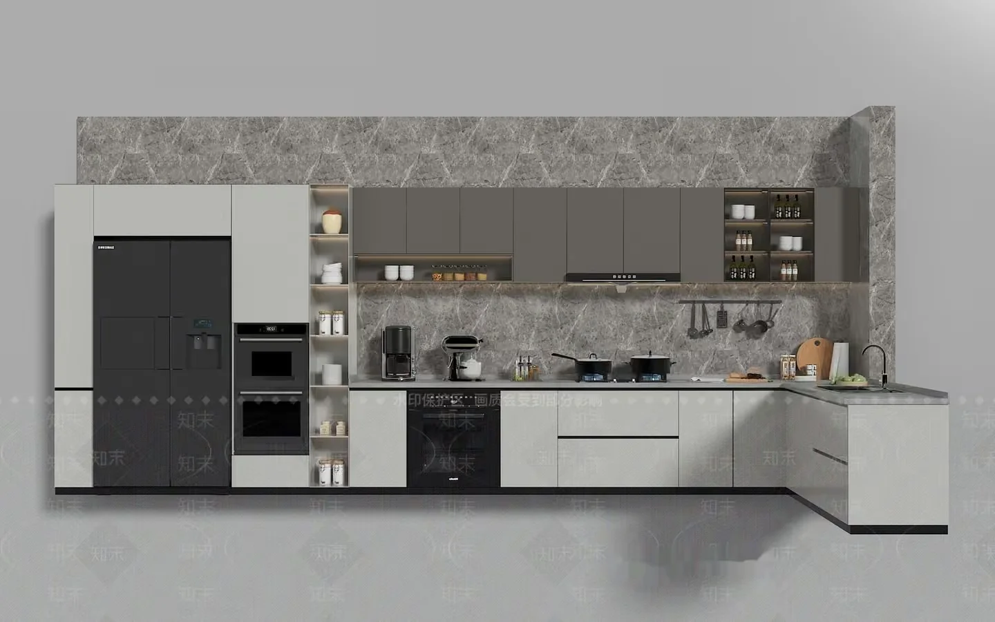 Modern Kitchen 3D Model – 13365 – VRAY Render