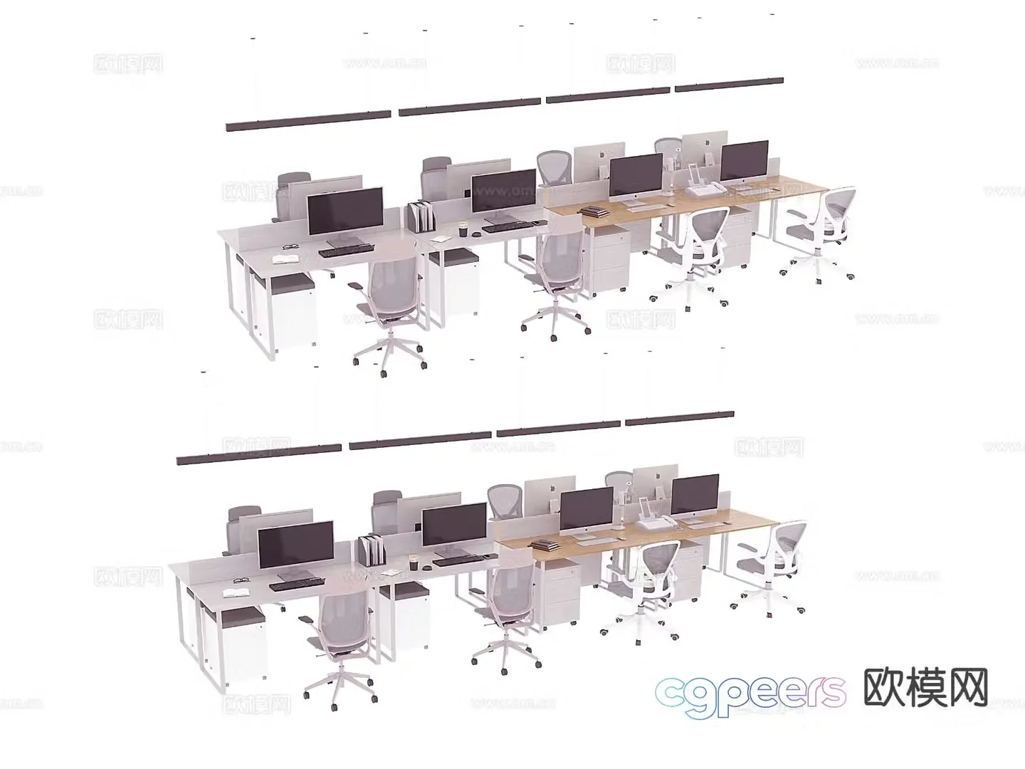 Office desk and chair 3d model