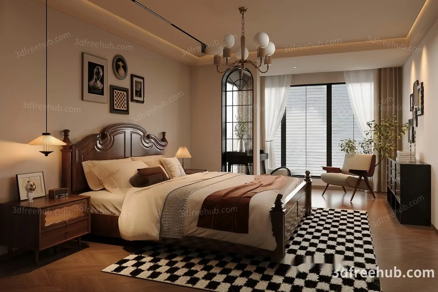 Cozy Bedroom 3D Model – 20919 – VRAY Render