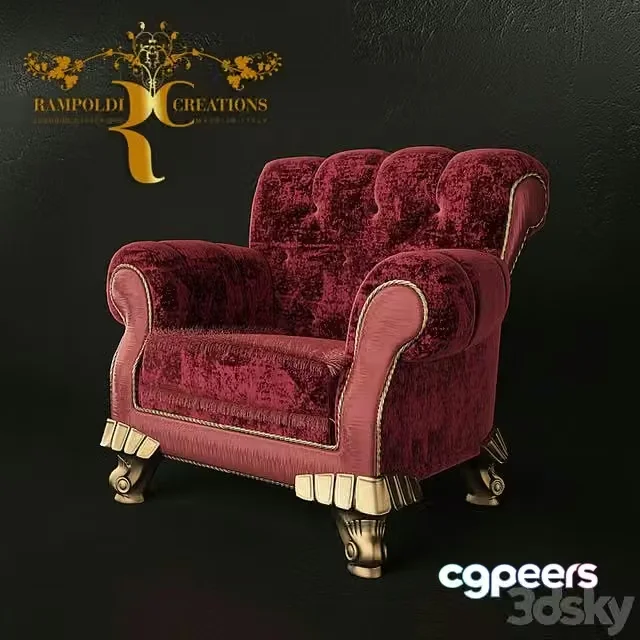 3ds Max Free – Armchair RAMPOLDI, Infinity Flair Collection