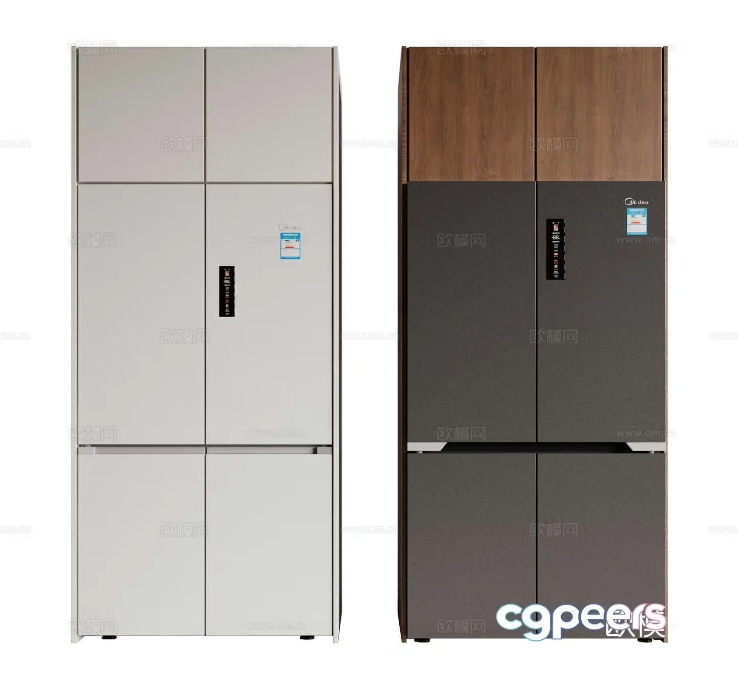 Modern refrigerator freezer zero-embedded refrigerator single and double door refrigerator cross refrigerator flip-open refrigerator 3D model