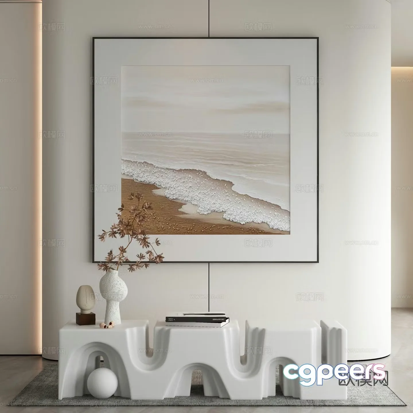 Modern Wasabi Hanging Painting Oil Painting 3D Model