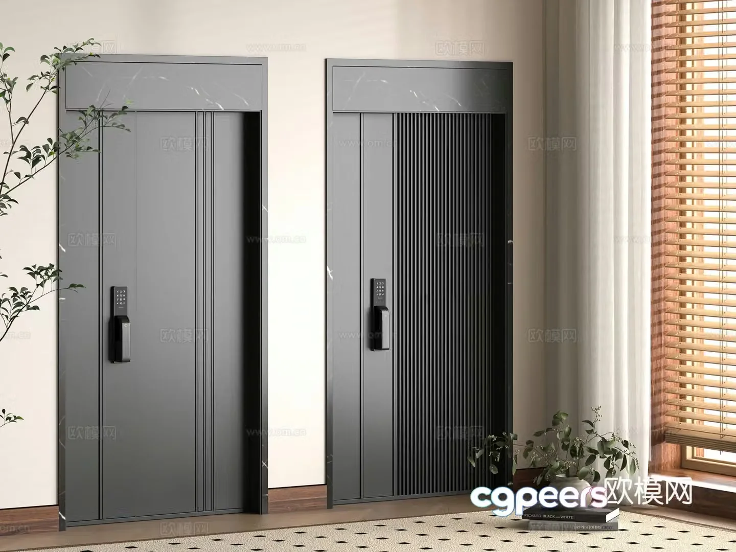 Modern entrance door 3D model