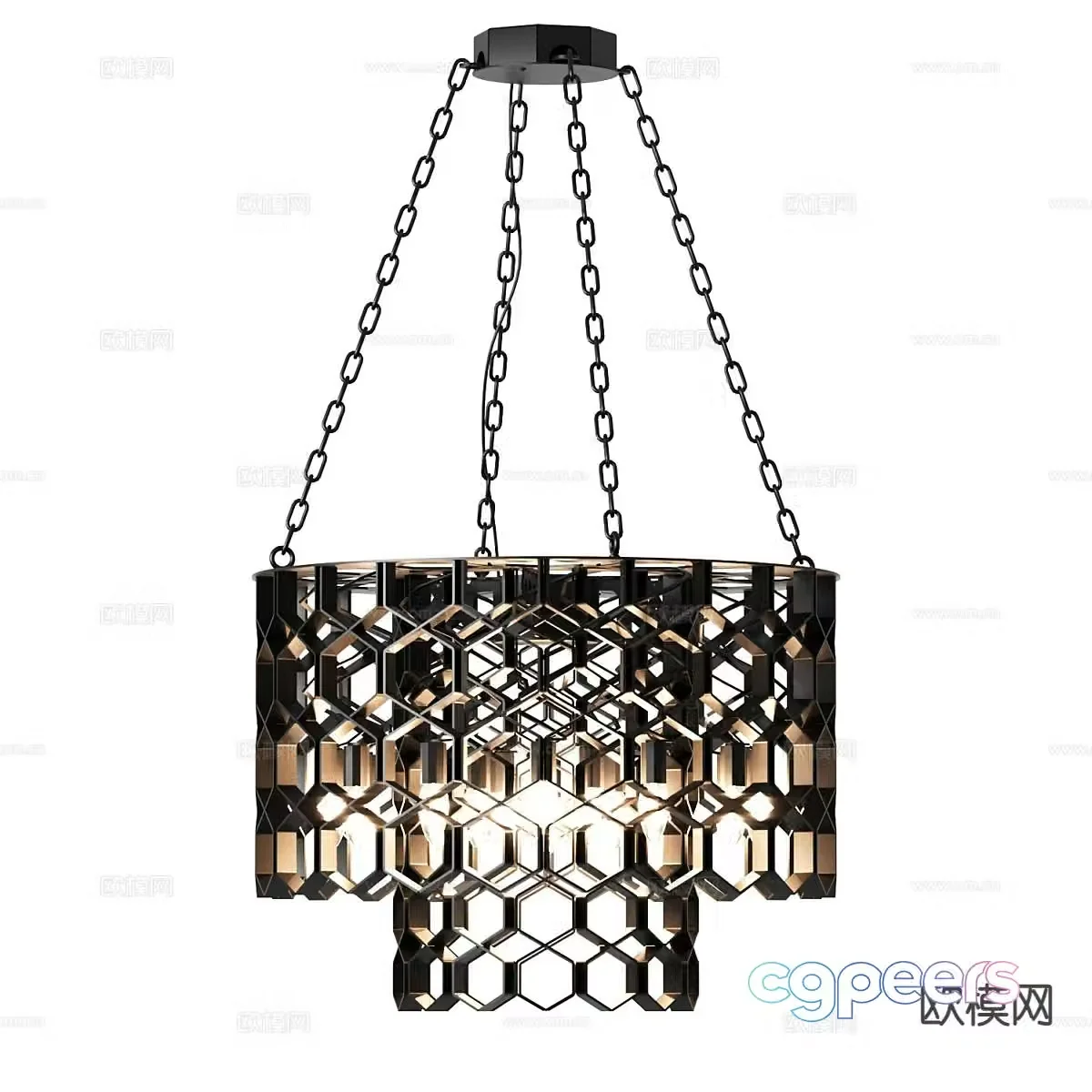 Light luxury chandelier 3d model