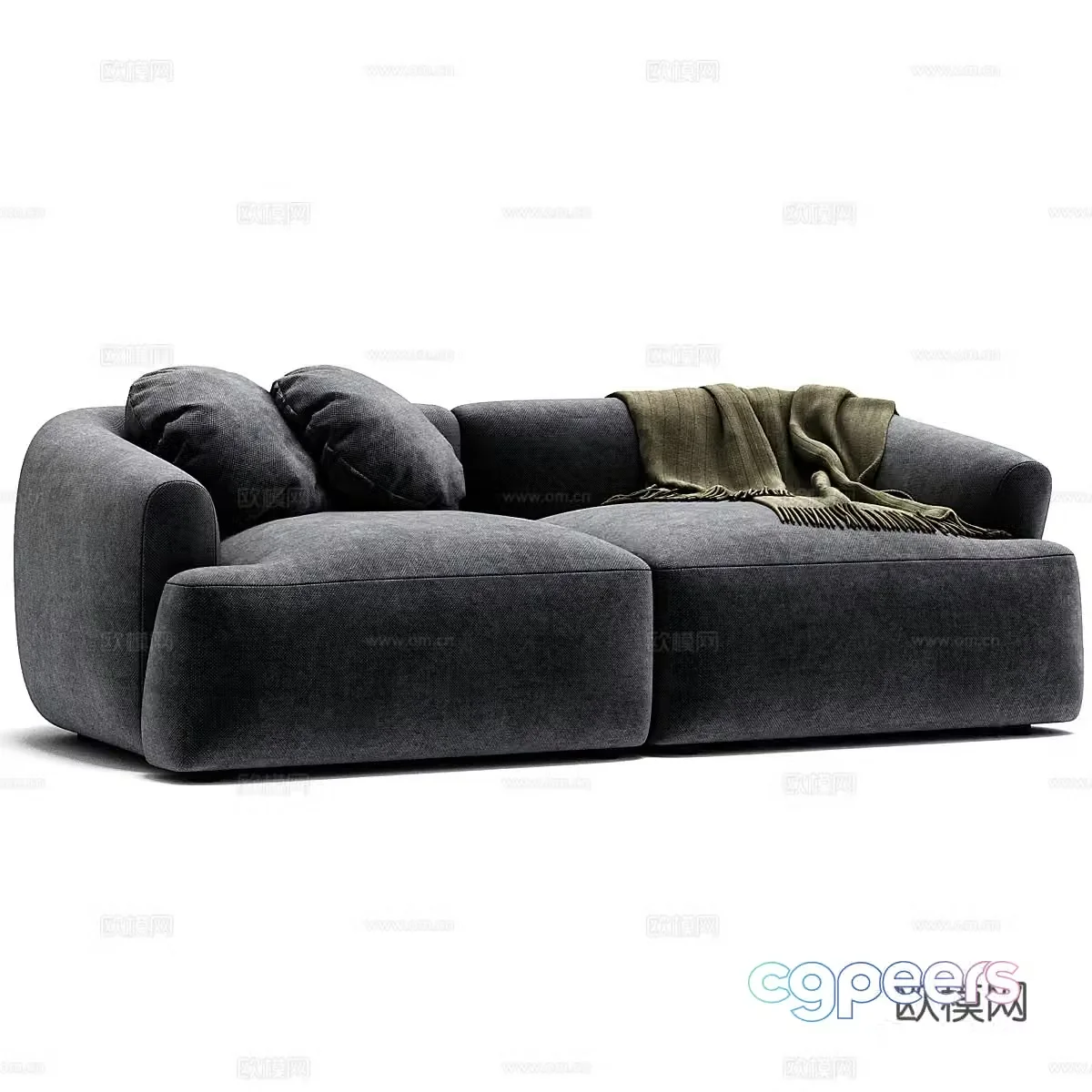 3d model of double sofa