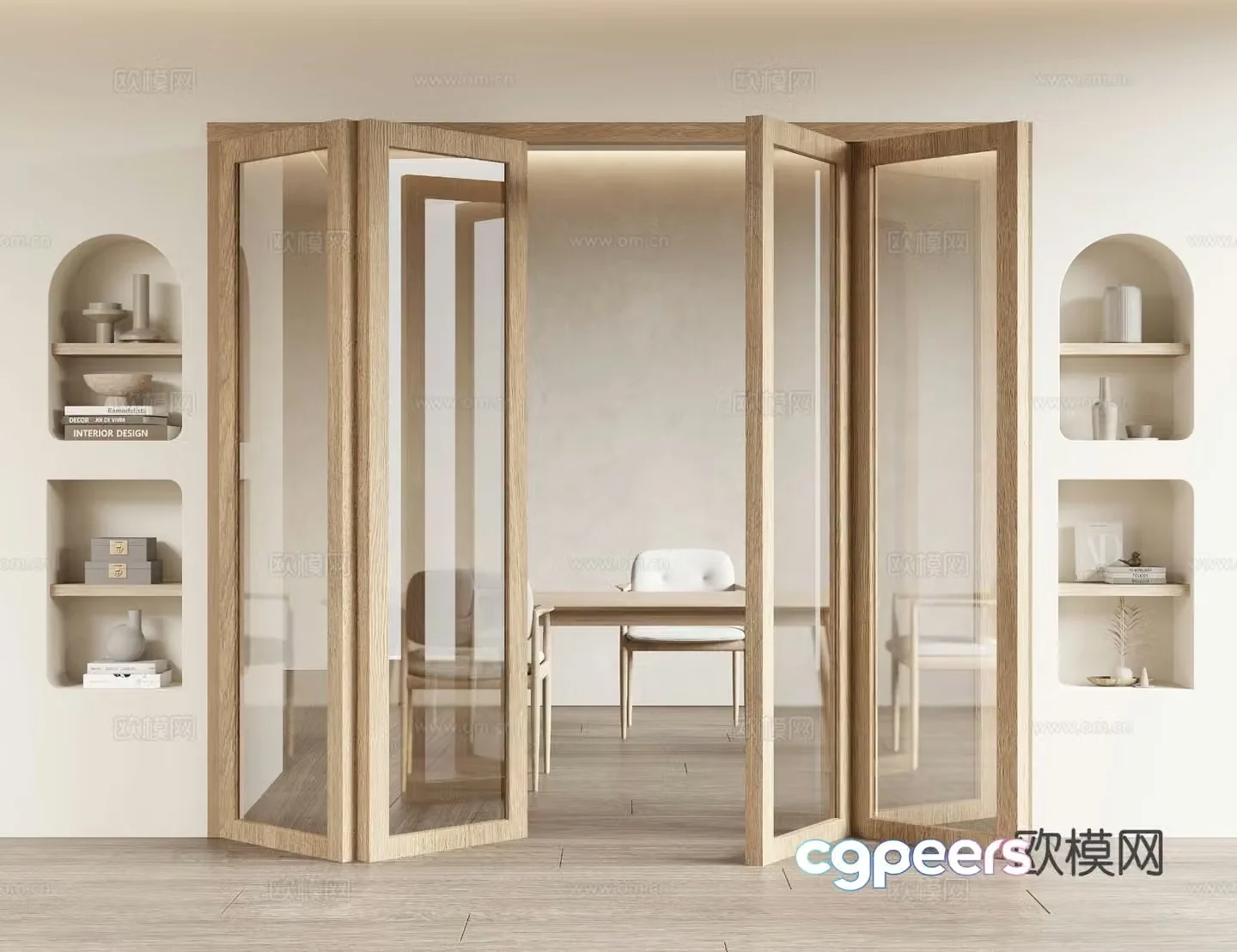 Middle-aged folding door 3D model