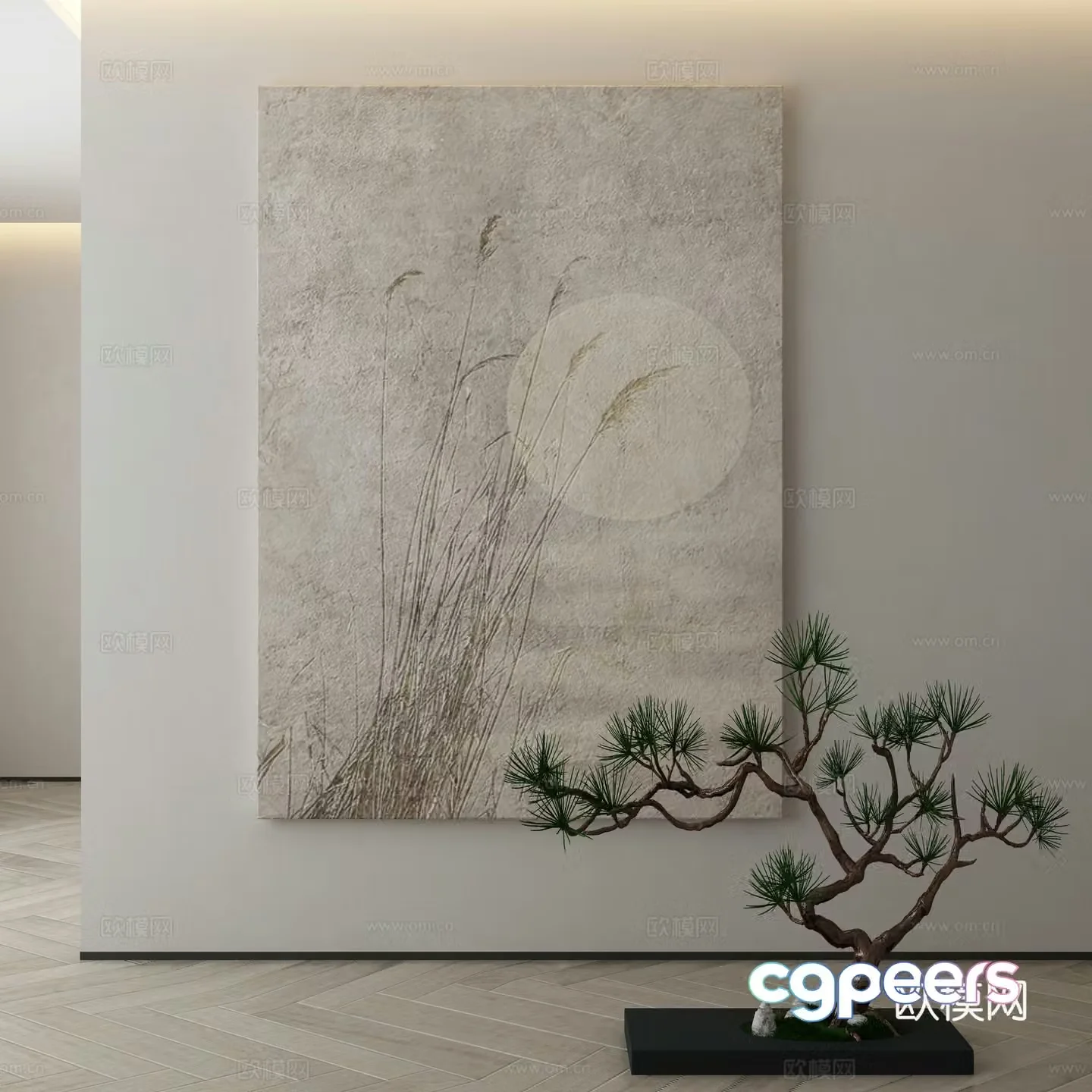 Modern Wasabi Hanging Painting Oil Painting 3D Model