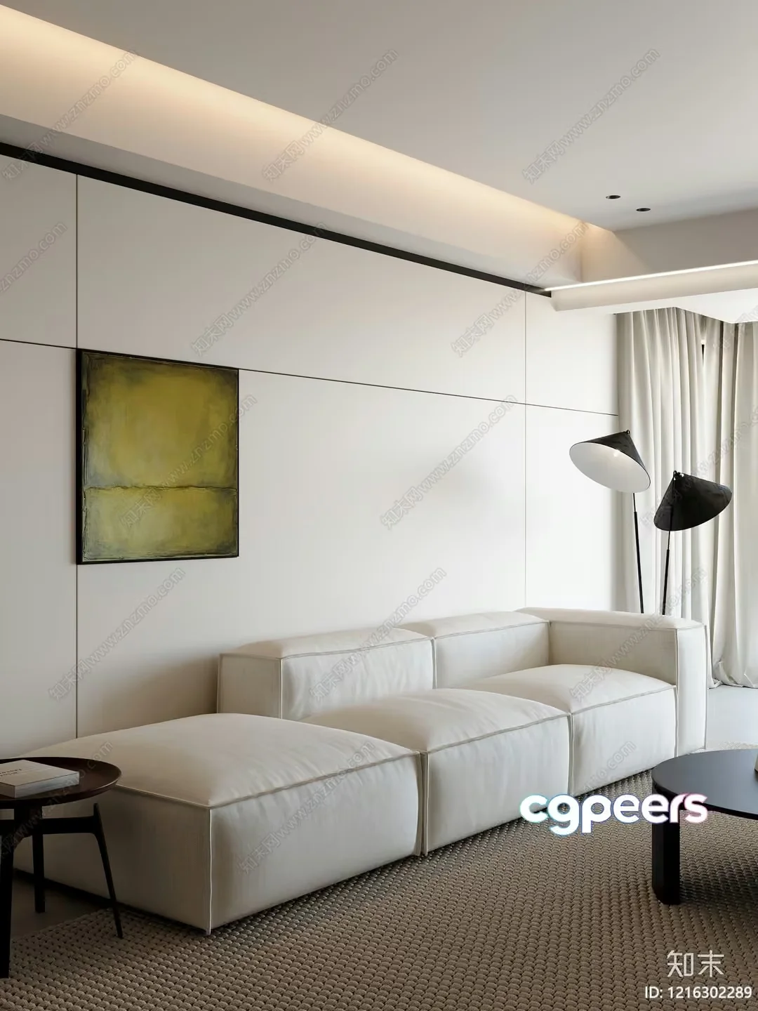 Modern Living Room 3D Model – 15792 – VRAY Render