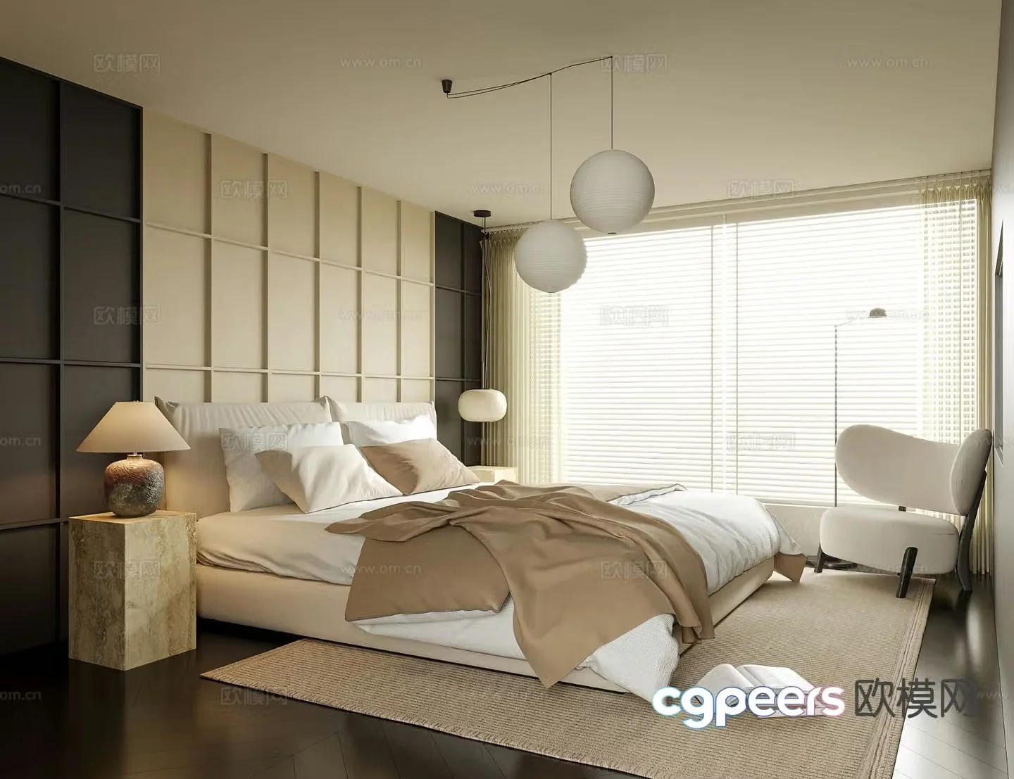 Modern bedroom master bedroom 3d model