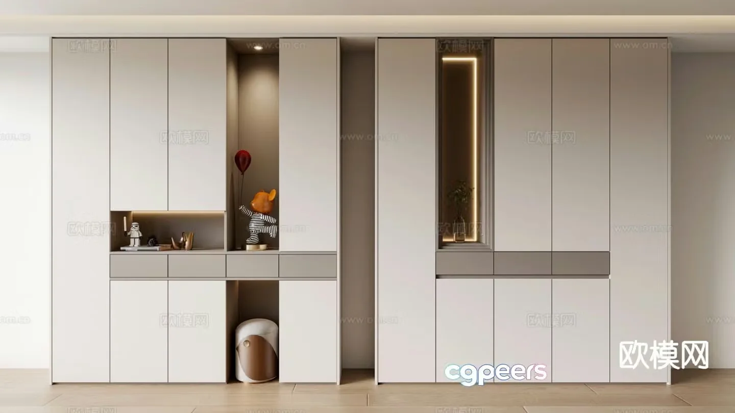 Modern home shoe cabinet 3D model