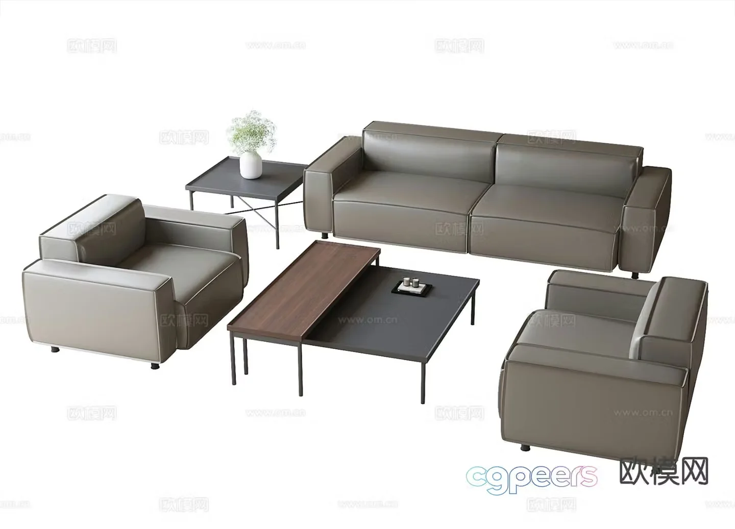 Office sofa negotiation sofa 3d model