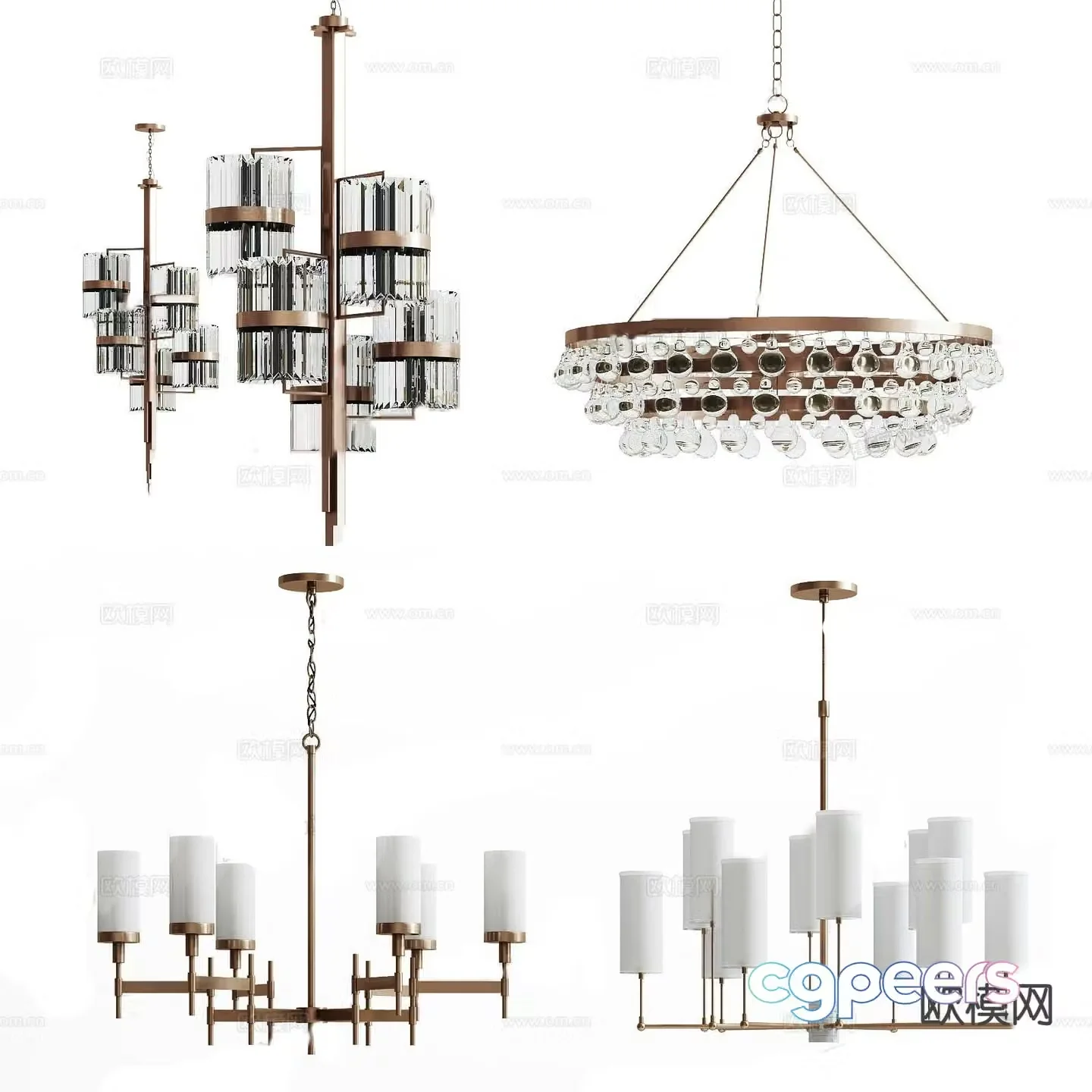 Light luxury chandelier multi-head chandelier 3D model