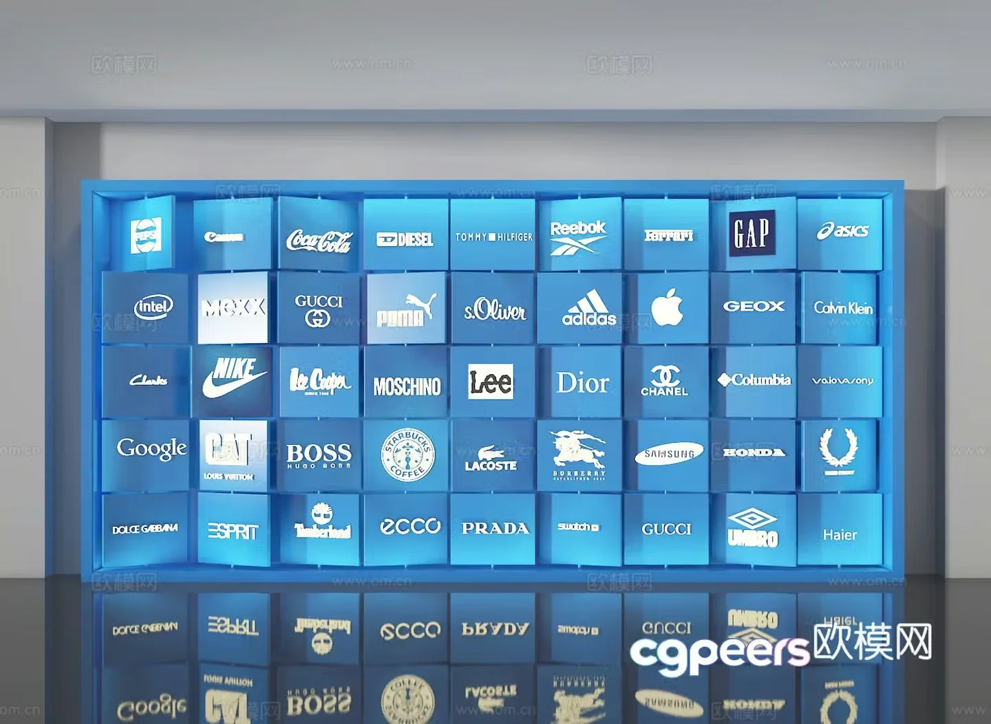 Brand wall cultural wall 3D model