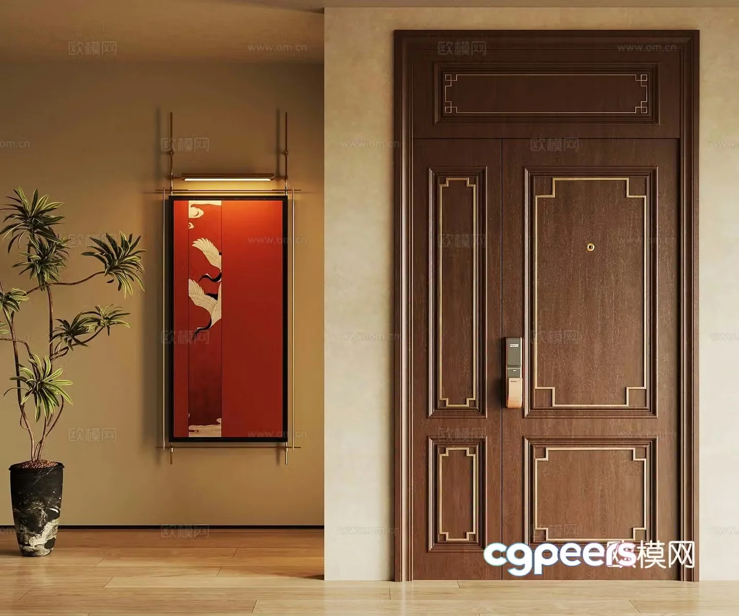 New Chinese style mother door New Chinese style entrance door 3D model