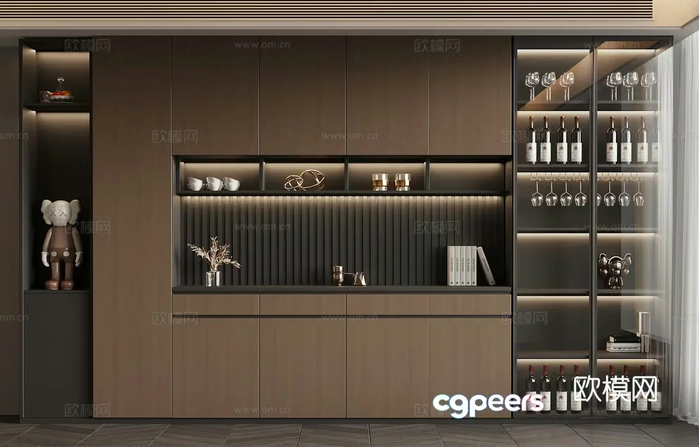 Wine cabinet Italian wine cabinet 3D model