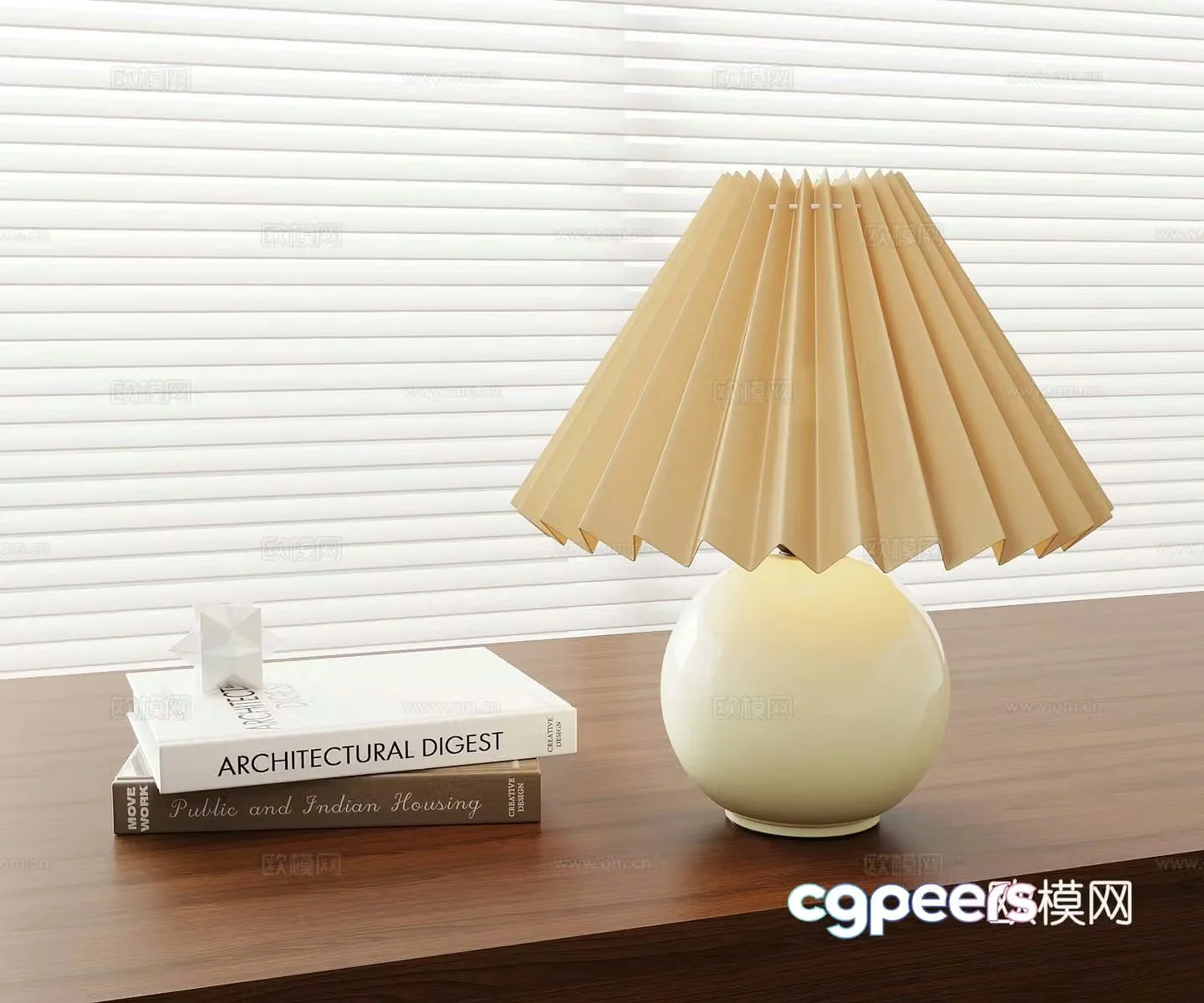 Modern Cream Temperature Lamp 3D Model