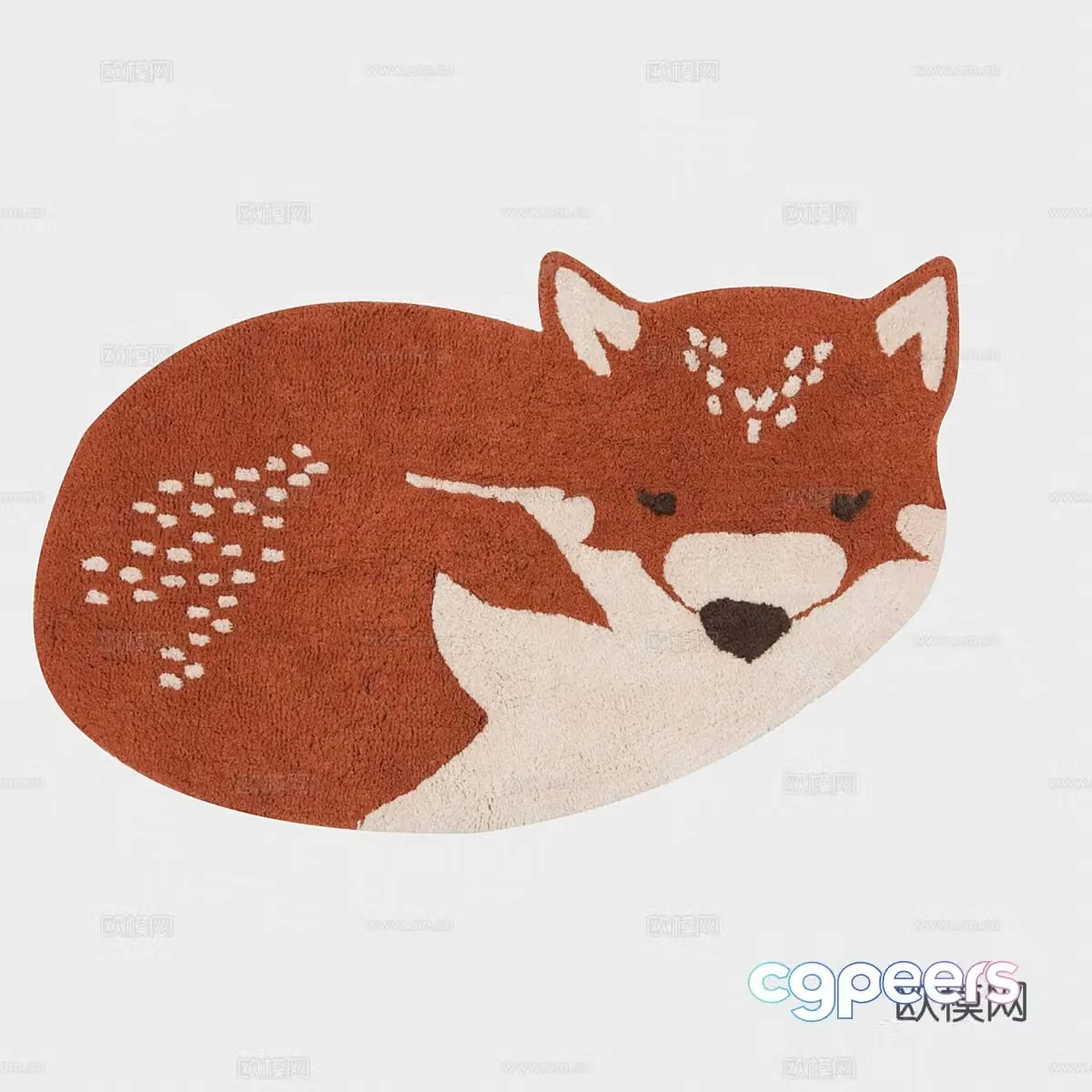 Modern cream style children’s fabric carpet 3d model