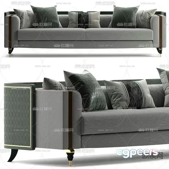 Modern Grey Couch 3D Model – 22528 – VRAY Render