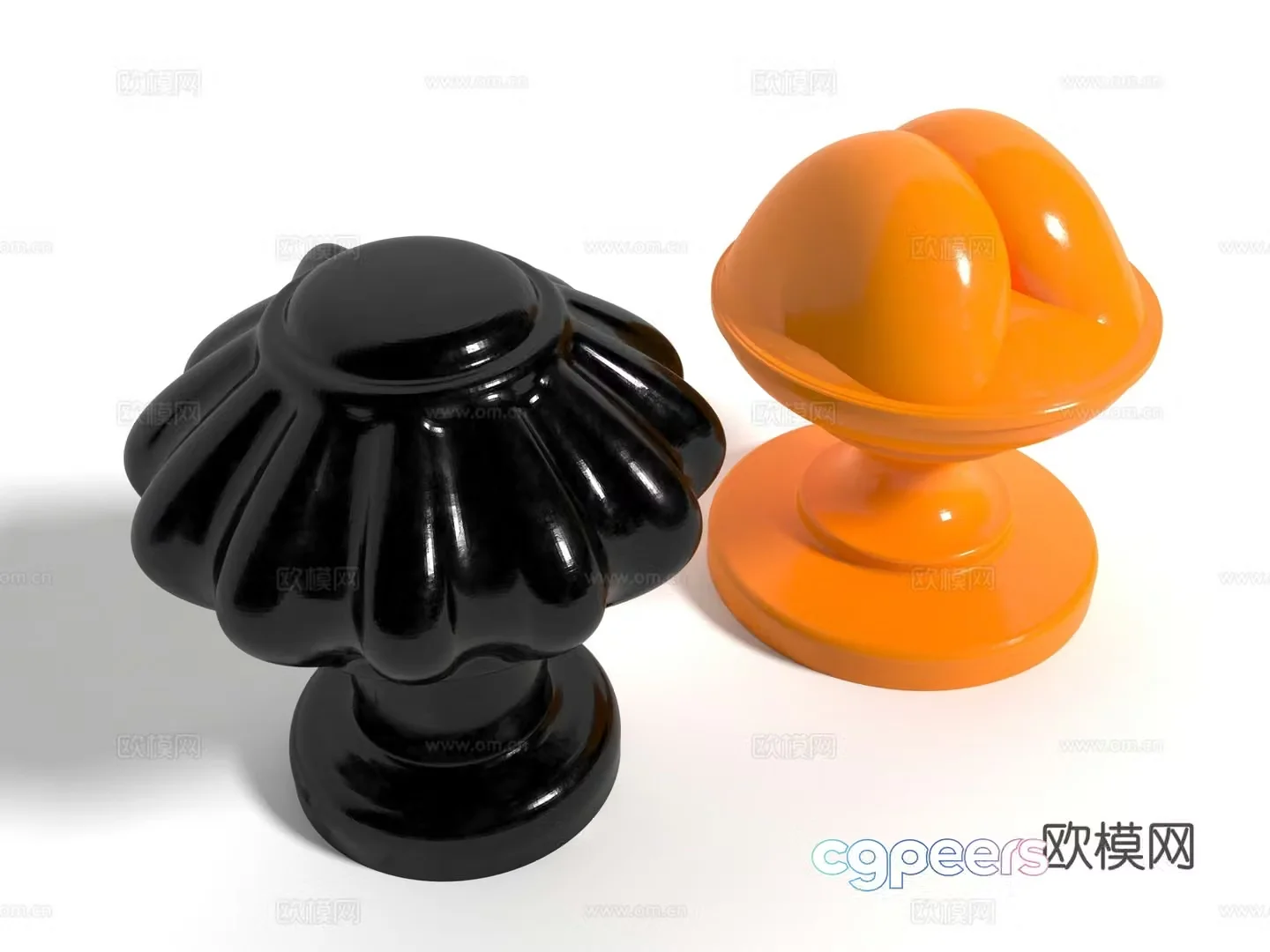 Modern style door handle 3d model