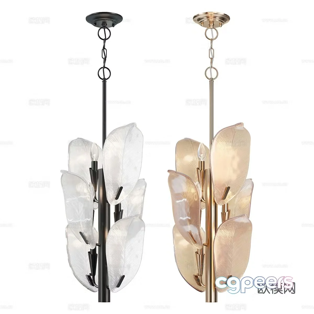 Modern simple chandeliers chandeliers simple chandeliers living room chandeliers dining chandeliers glass chandeliers 3D model