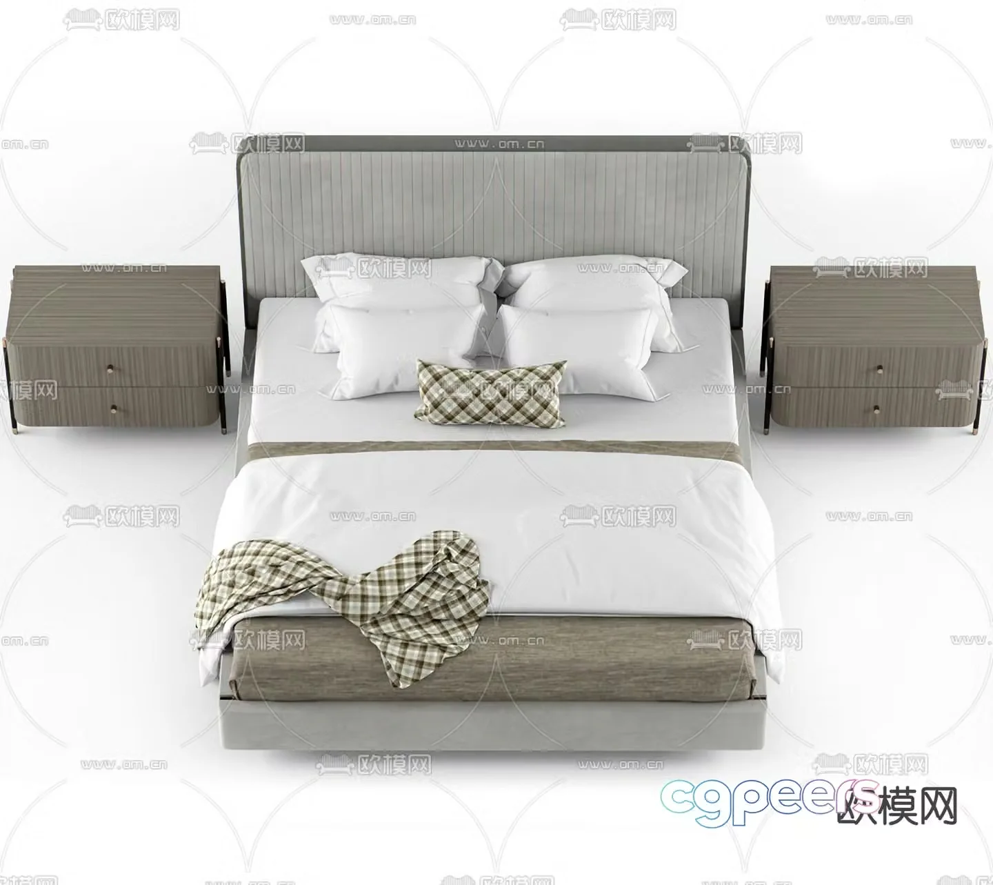 Modern double bed 3d model